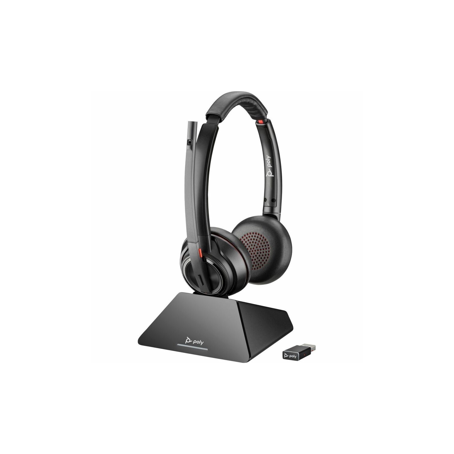 HPI POLY On-Ear Active Noise Cancelling Truly Wireless Bluetooth 4.2 Headsets with Mic - Black