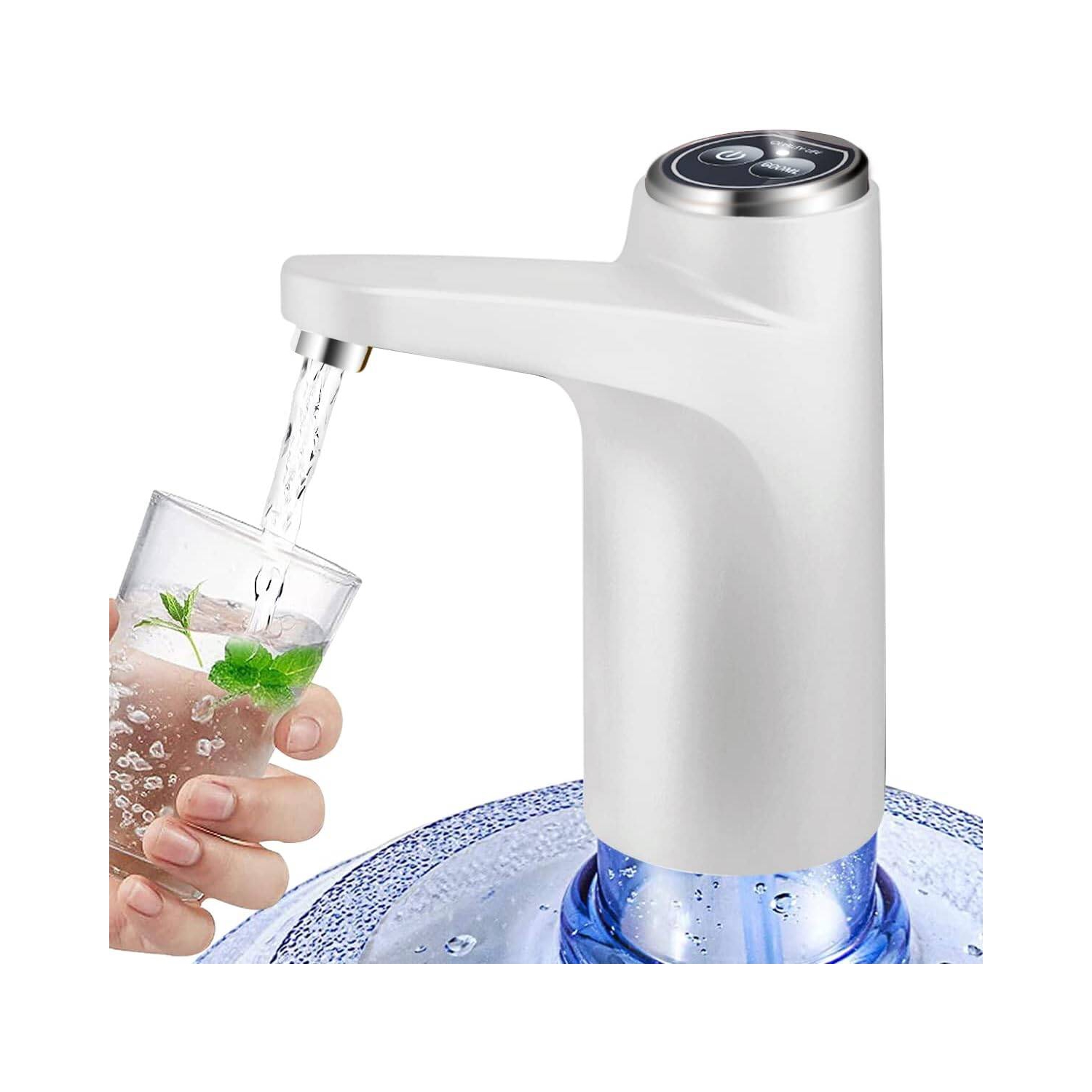 Water Dispenser for 5 Gallon Bottle, DIY Drinking Water Pump,Portable USB Charging Electric Bottle Pump,Dispenser for 2-5 Gallon Jugs, White