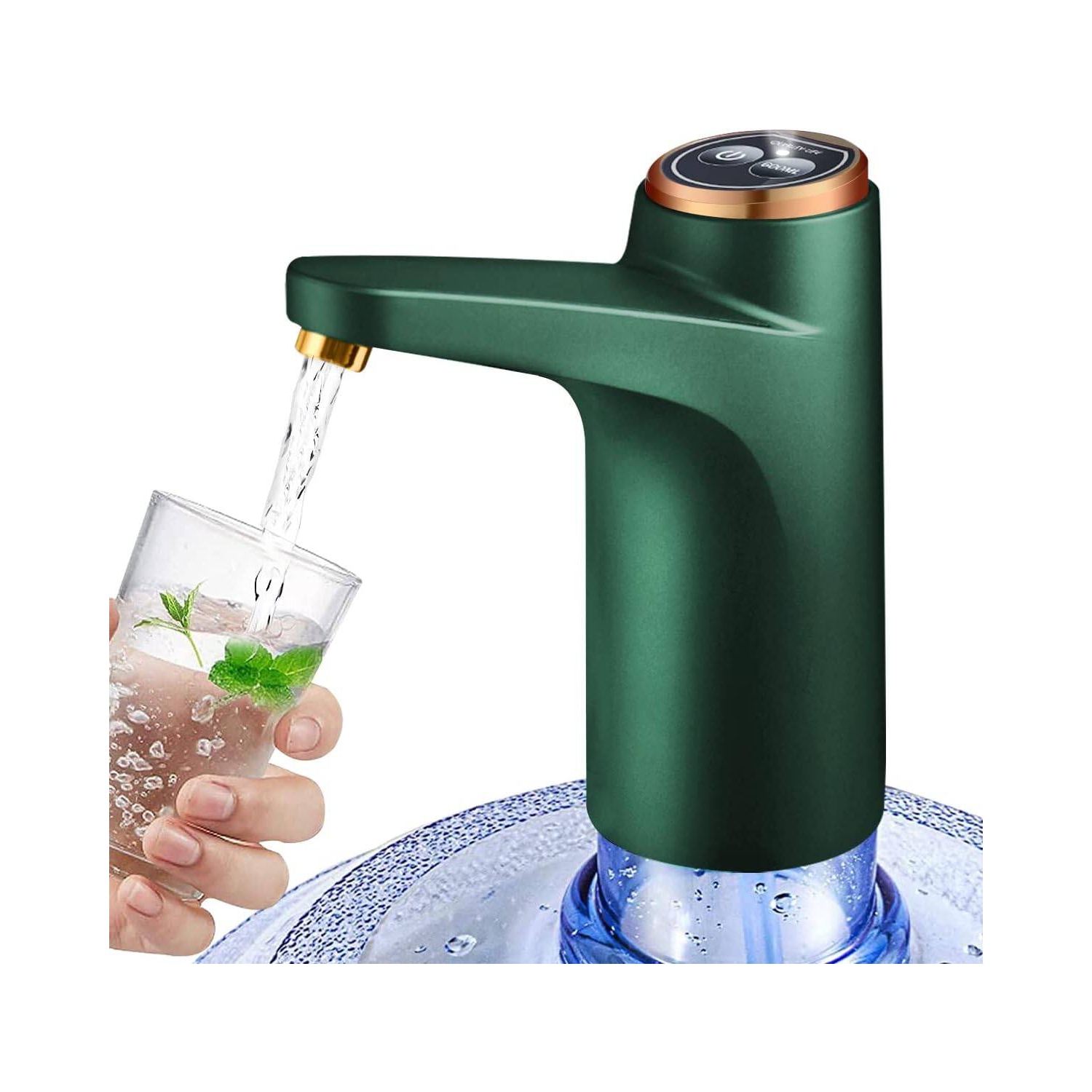 Water Dispenser for 5 Gallon Bottle, DIY Drinking Water Pump,Portable USB Charging Electric Bottle Pump,Dispenser for 2-5 Gallon Jugs, Green