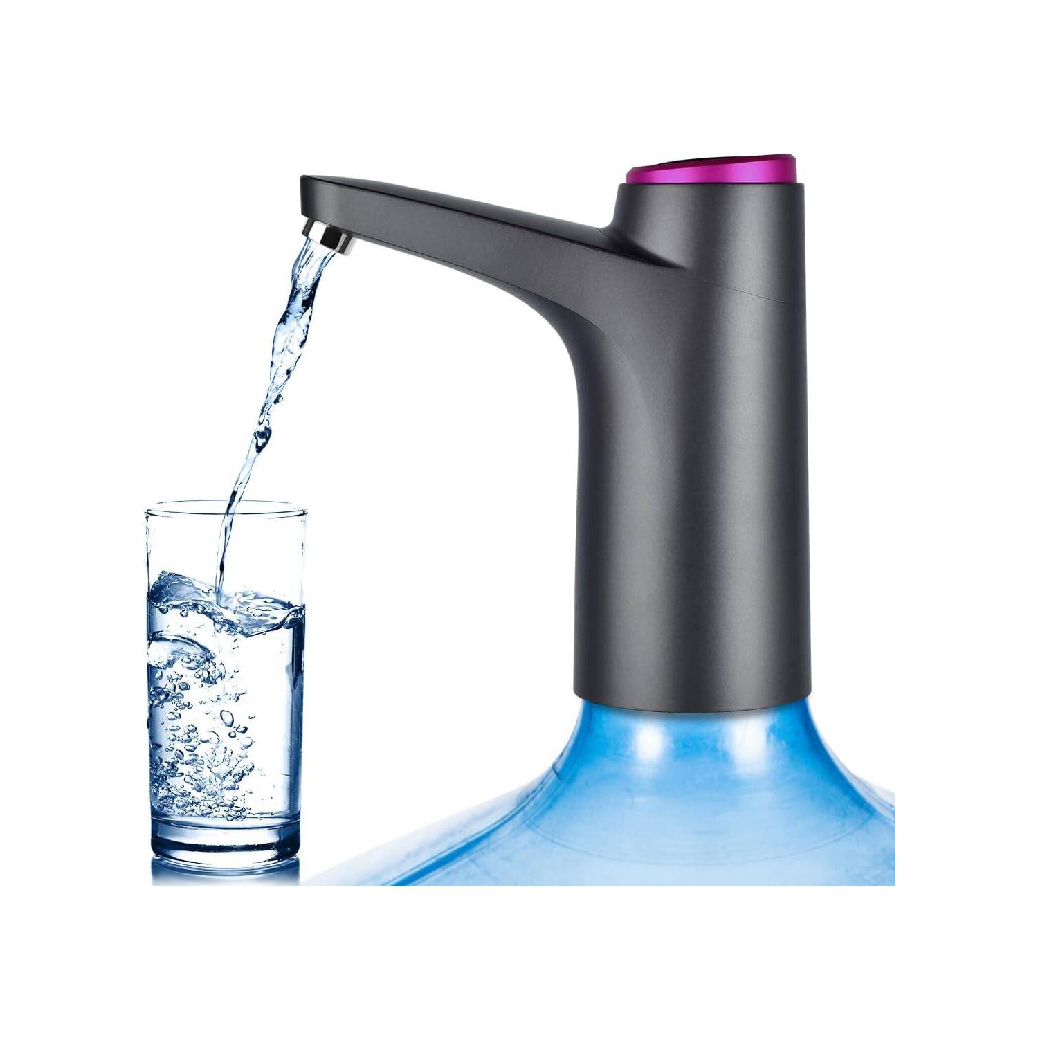 Water Dispenser, 2-5 Gallon Portable Water Bottle Pump, Electric Drinking Water Pump, Universal USB Charging Water Jug Pump for Camping, Home