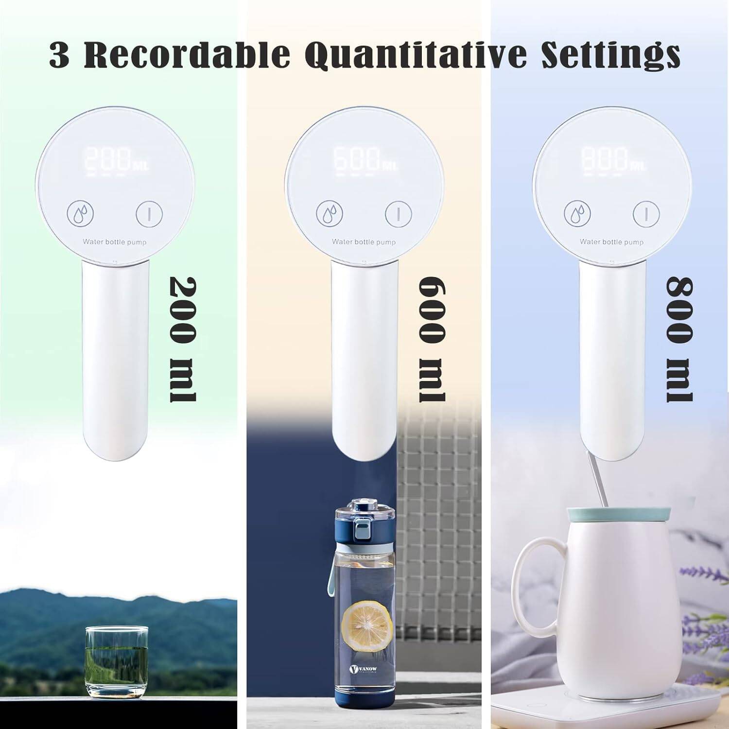 Portable Water Jug Dispenser, Detachable Automatic Drinking Water Pump for 5 Gallon Bottle, Bedside Desktop Water Dispenser