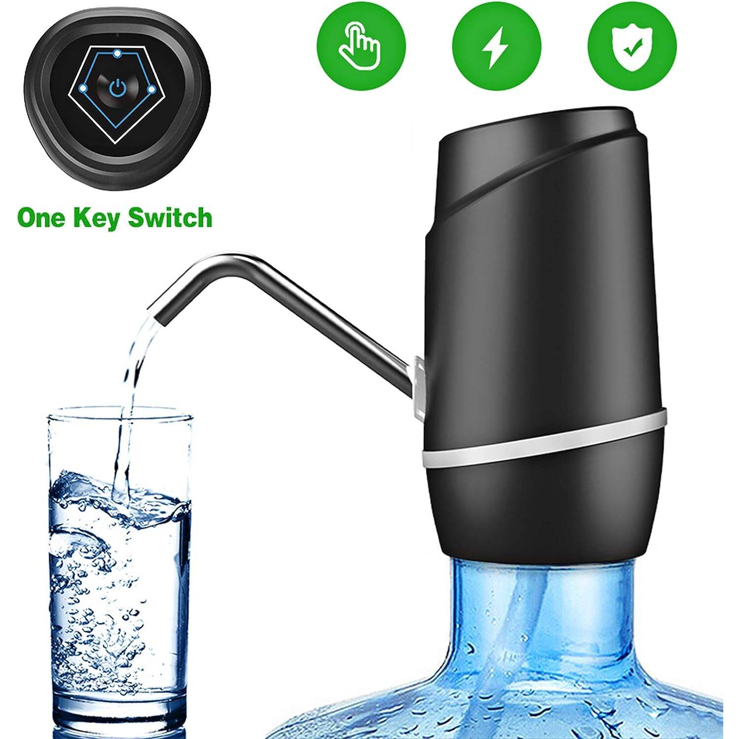 Portable Water Dispenser, 5 Gallon Electric Drinking Water Dispenser, Universal USB Charging Water Bottle Pump For 2-5 Gallon With 2 Silicone