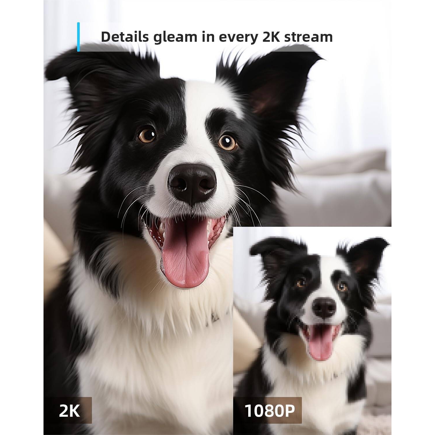 Security Camera, 2K BabyPet Cameras 360-degree for Home Security Motion Tracking, IR Night Vision, Works with Alexa & Google Assistant & IFTTT, White