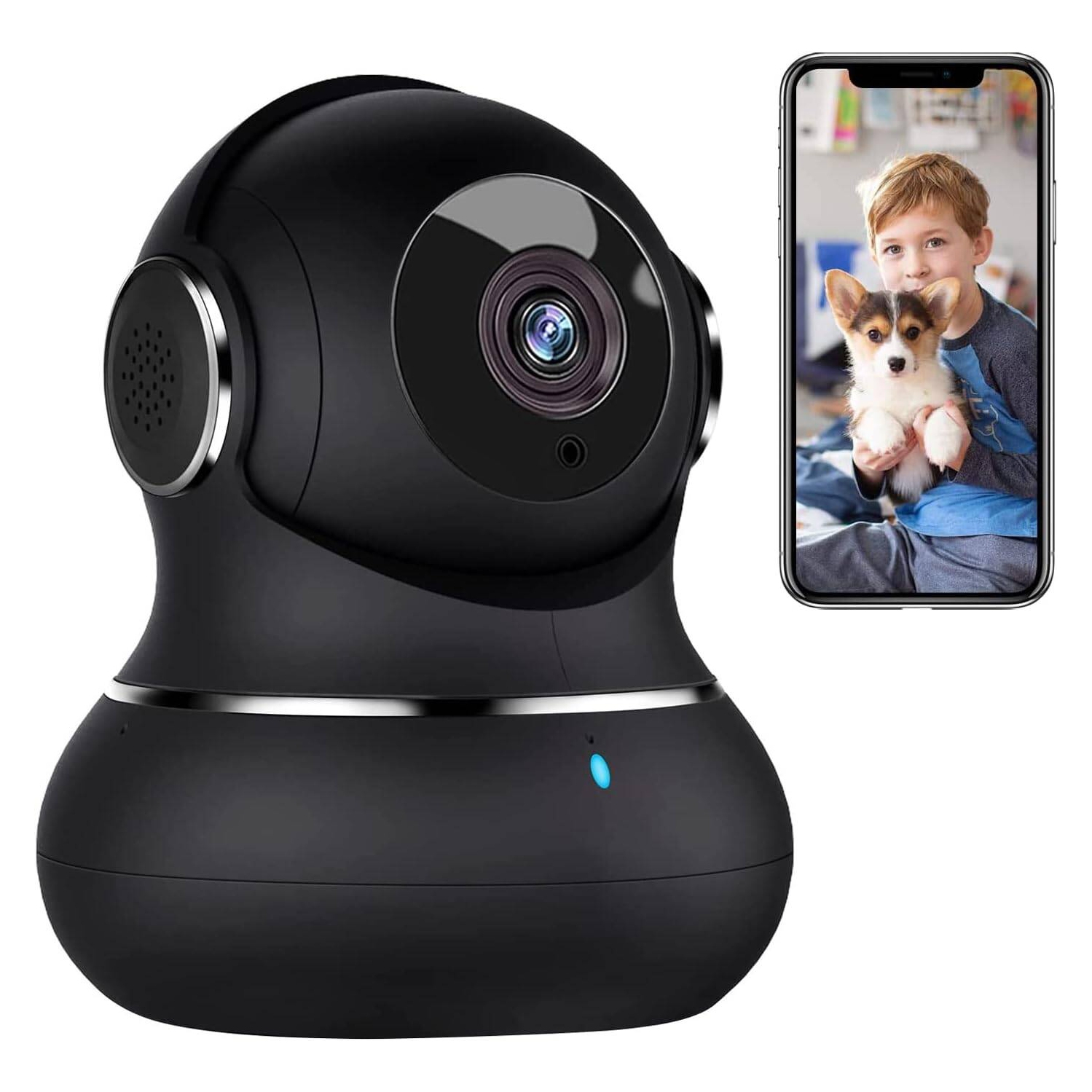 2K Pet Camera with 360° Motion Tracking, 2-Way Audio, Indoor Security Camera, IR Night Vision, WiFi Camera for Pet/Baby Monitor, Home Wireless Camera