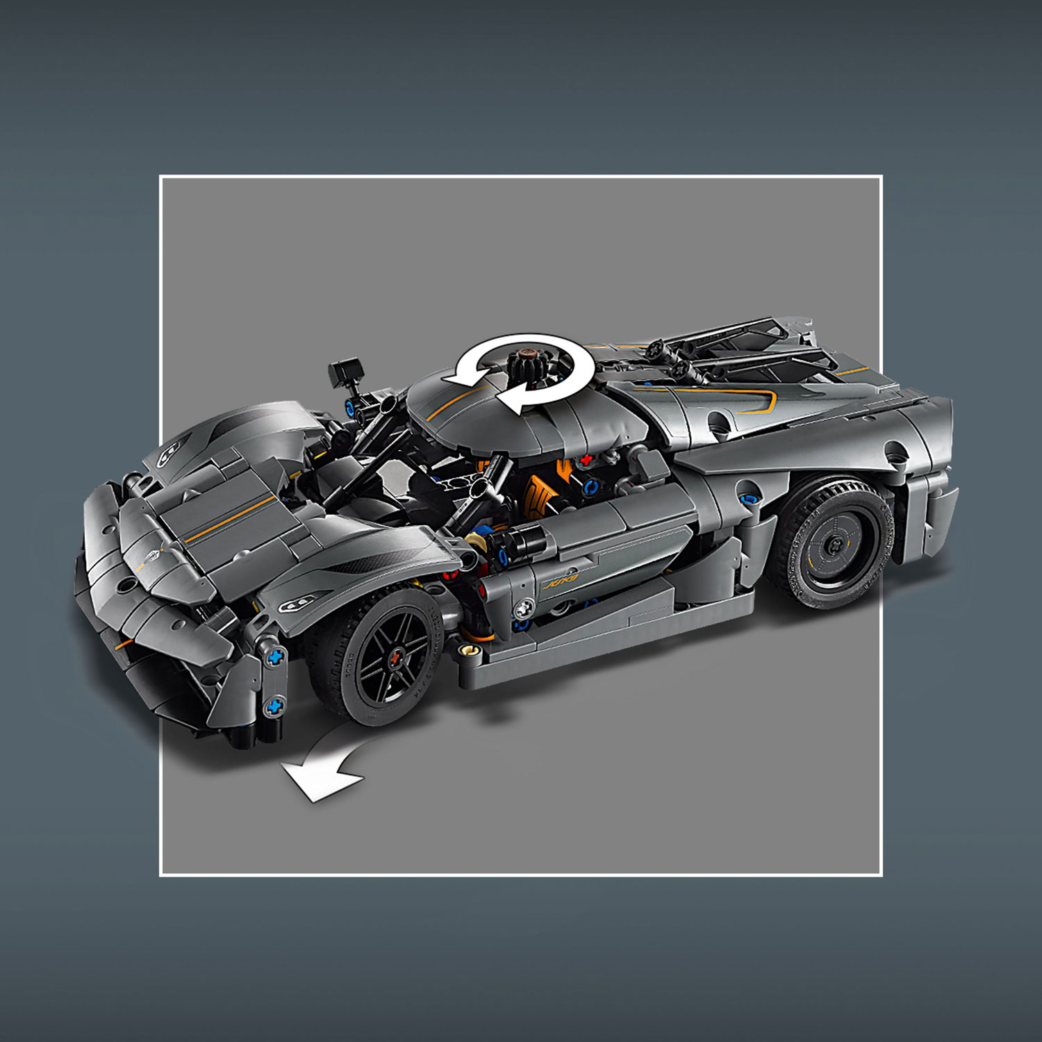 LEGO Technic: Koenigsegg Jesko Absolut Grey Hypercar - 801 Pieces