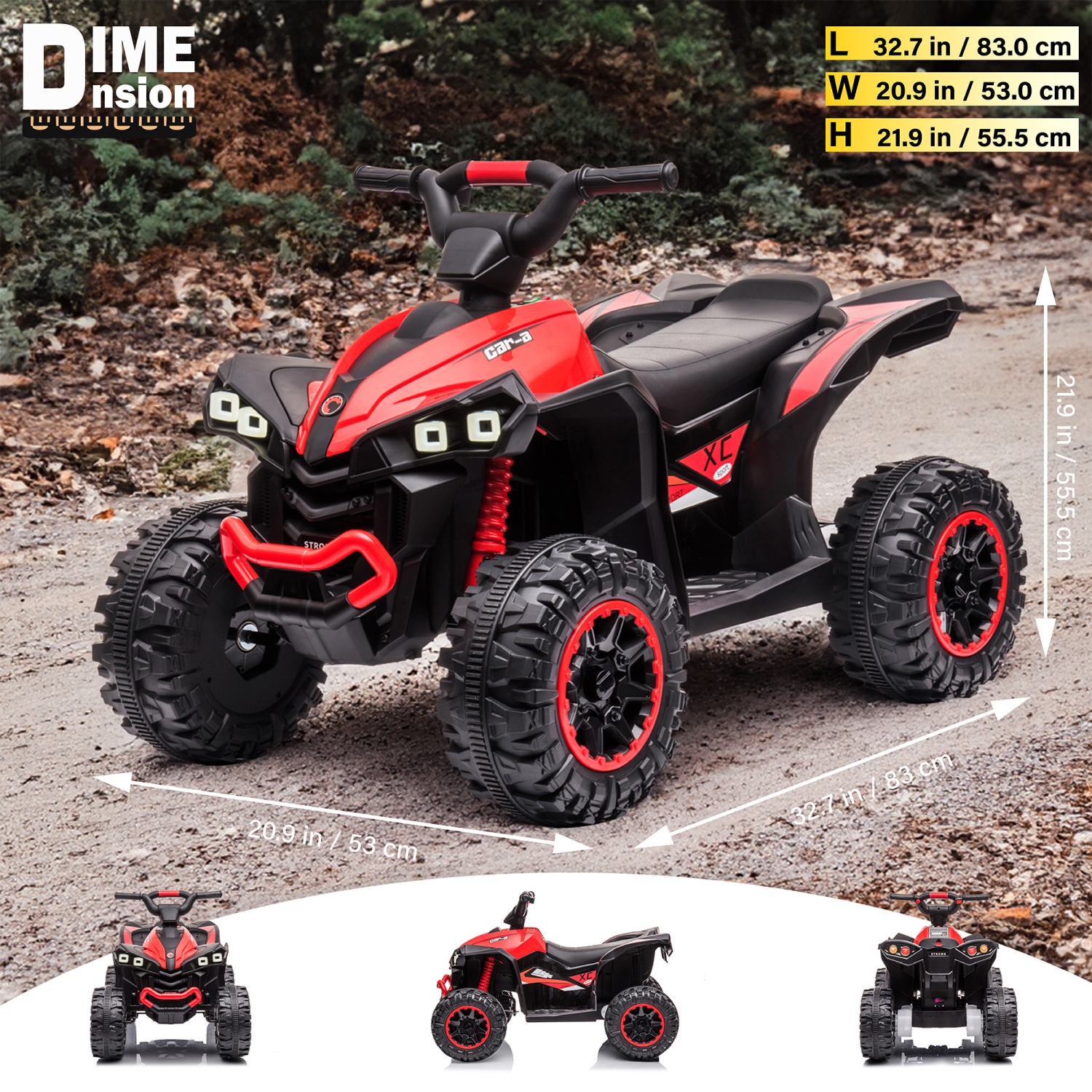 Voltz Toys ATV Ride-On Toy Car for Kids, 12V Off-Road Battery Powered Electric Truck with LED Lights, High/Low Speeds, MP3 Player