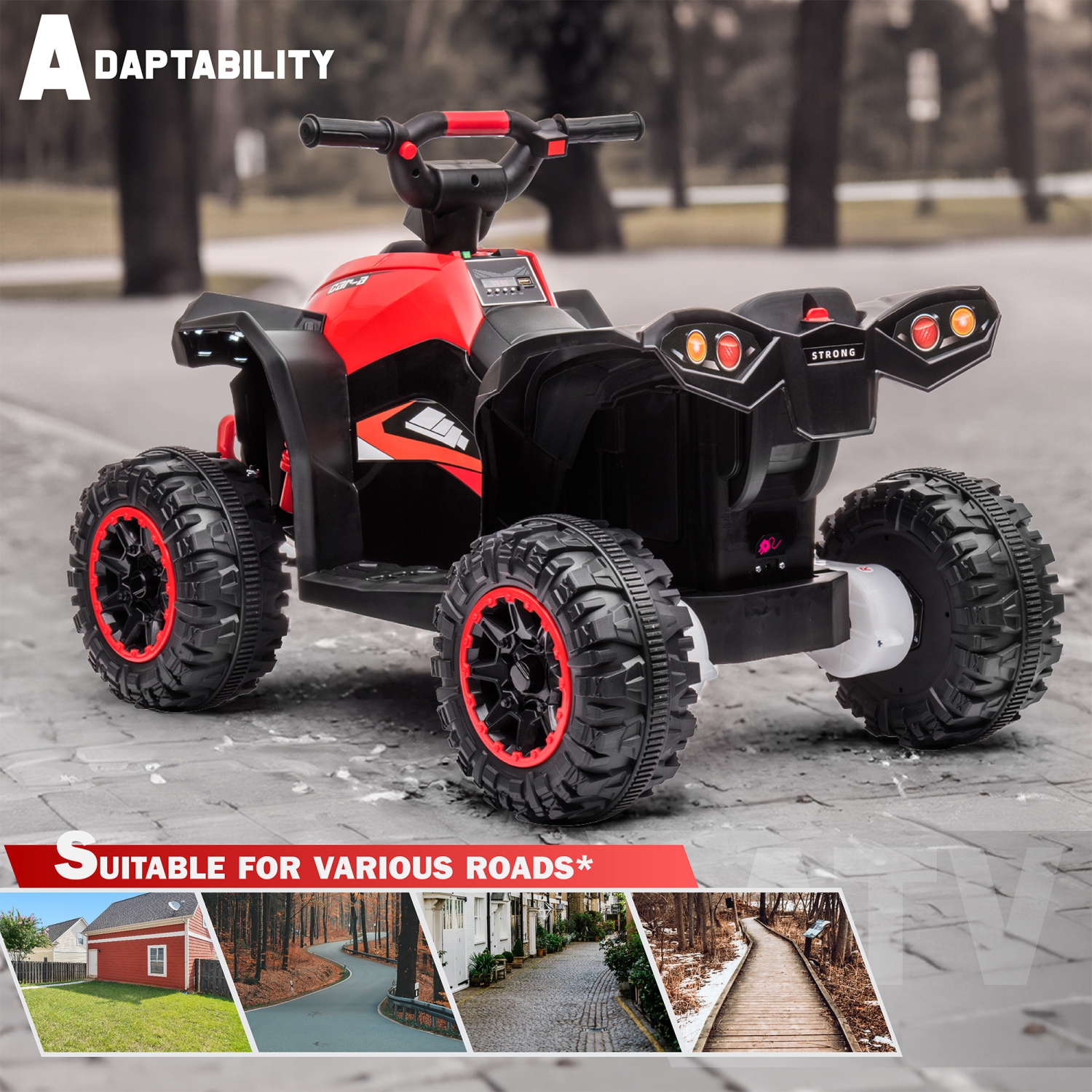 Voltz Toys ATV Ride-On Toy Car for Kids, 12V Off-Road Battery Powered Electric Truck with LED Lights, High/Low Speeds, MP3 Player