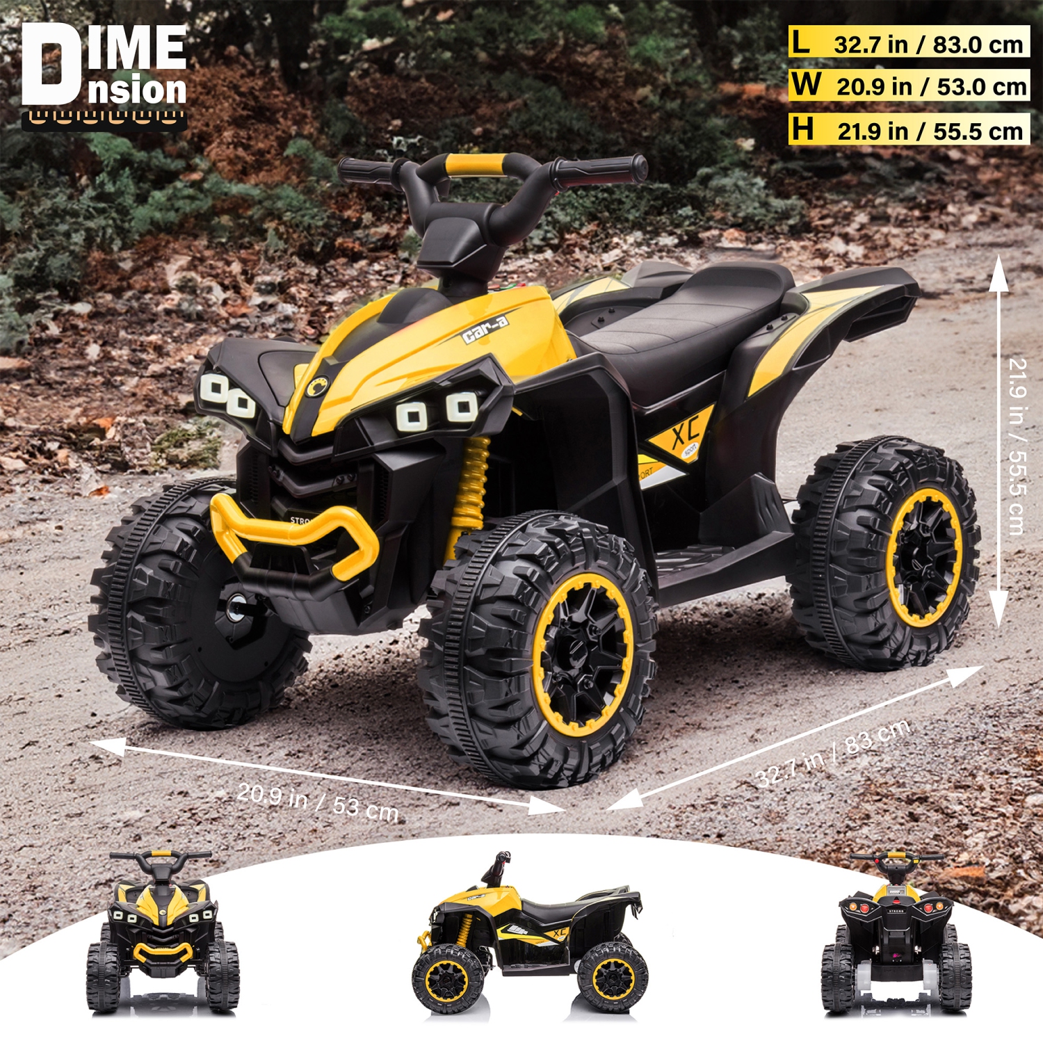 Voltz Toys ATV Ride-On Toy Car for Kids, 12V Off-Road Battery Powered Electric Truck with LED Lights, High/Low Speeds, MP3 Player