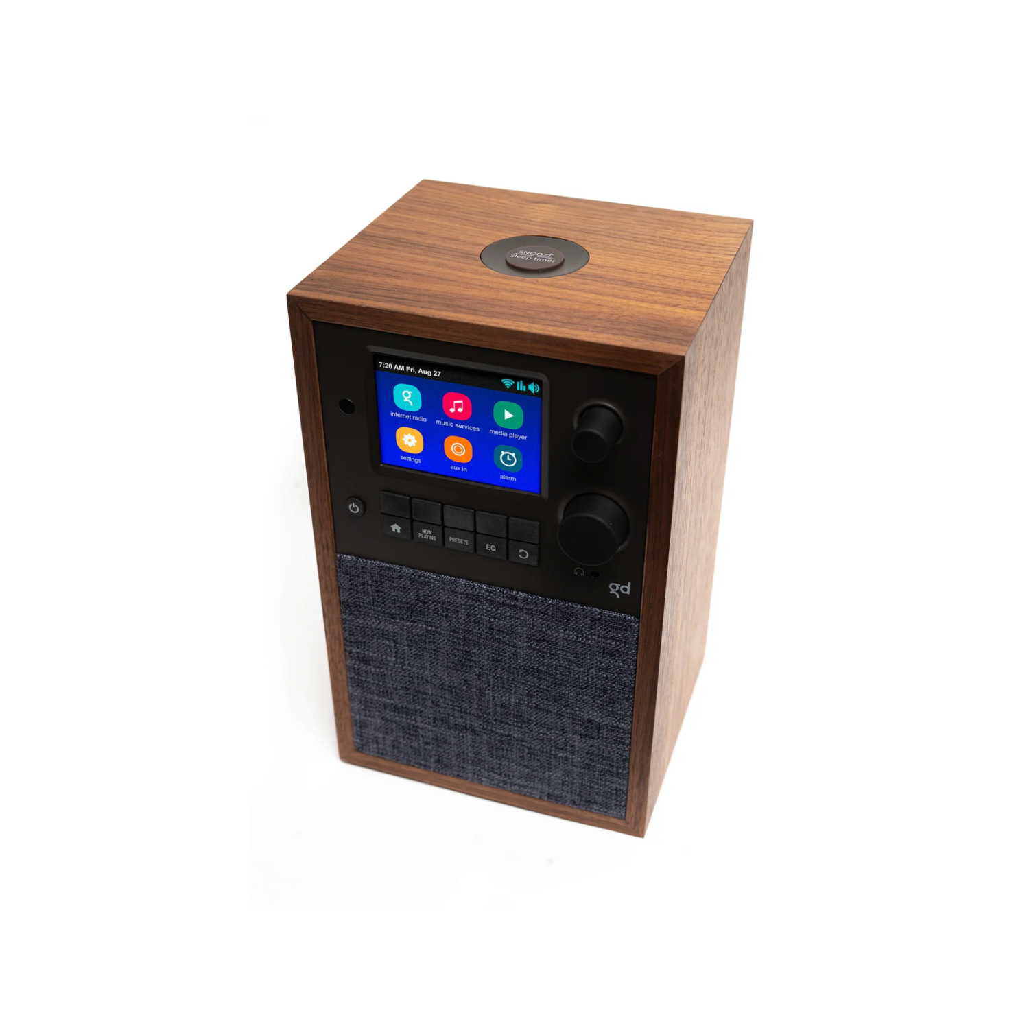 Grace Digital – Ensemble de haut-parleurs Mondo Alto et stéréo, Bluetooth, Wi-Fi, radio Internet, alarme de 7 jours – sans microphone