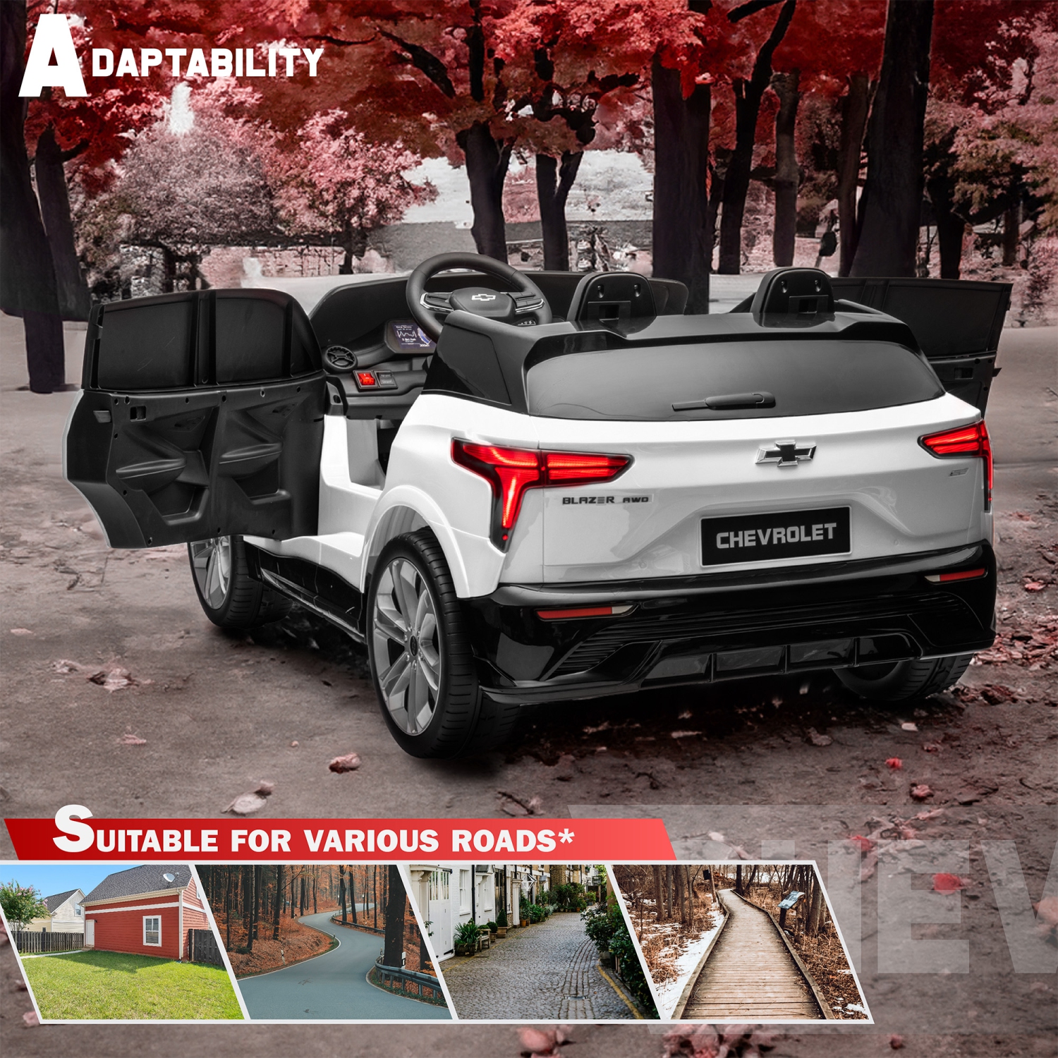 Voltz Toys Ride-on Car for Kids, 24V Chevrolet Blazer Truck for Kids 3-8 Years, Battery Powered Electric Car for Kids with Remote Control, Open