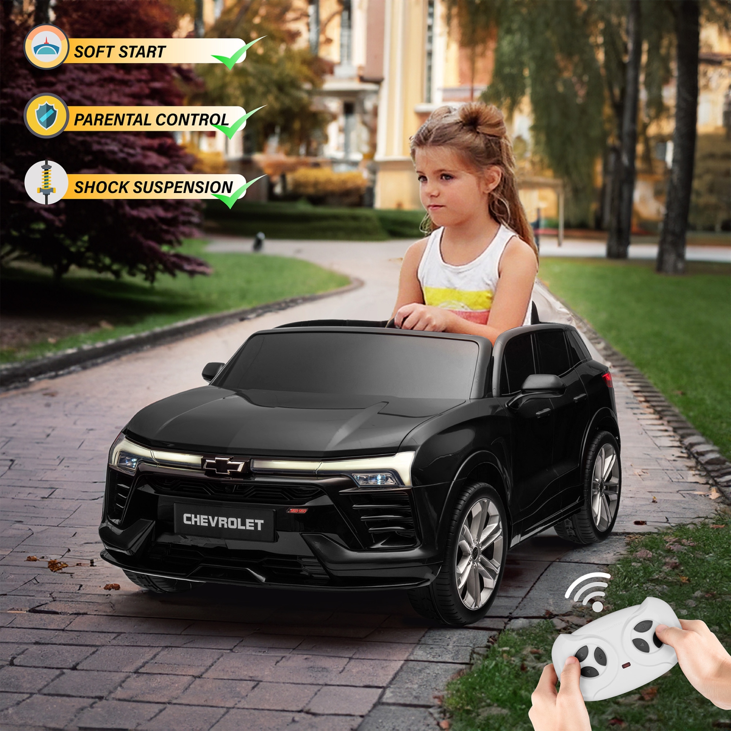 Voltz Toys Ride-on Car for Kids, 24V Chevrolet Blazer Truck for Kids 3-8 Years, Battery Powered Electric Car for Kids with Remote Control, Open