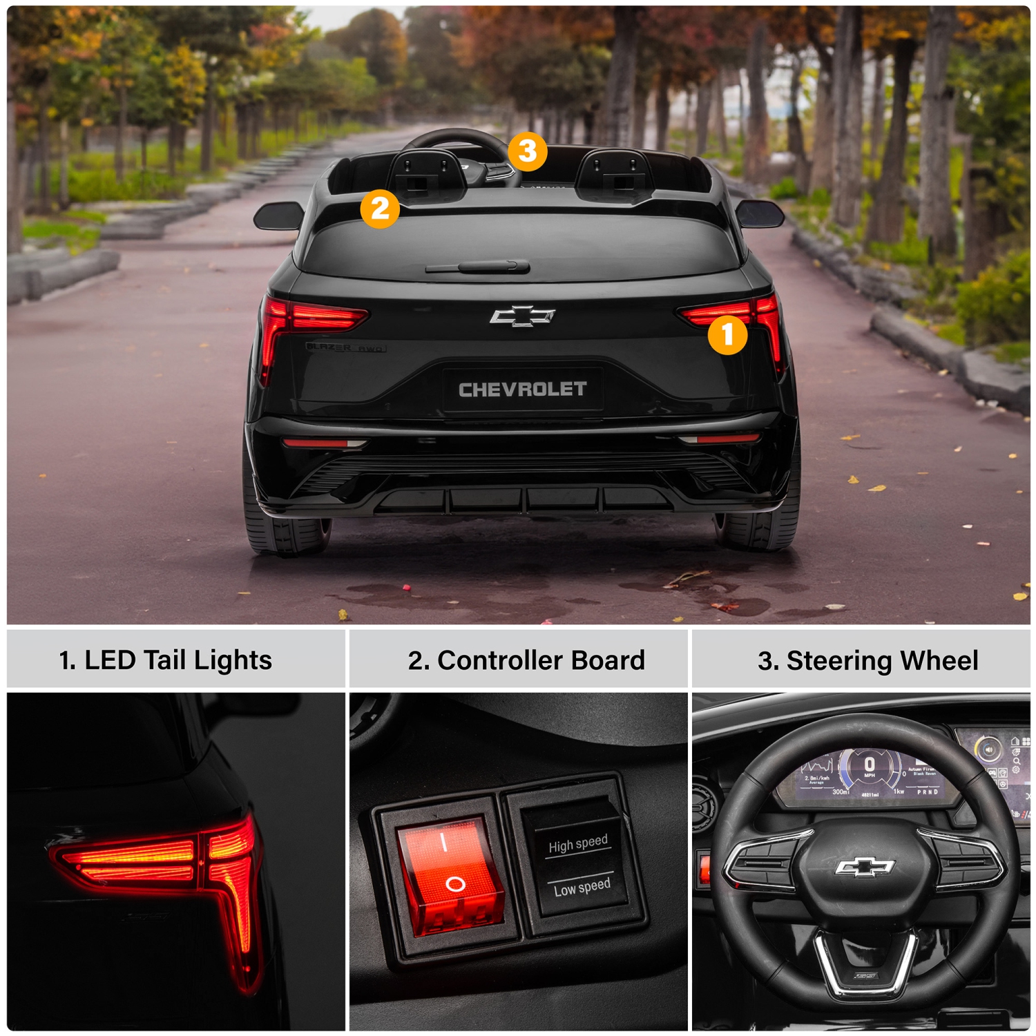 Voltz Toys Ride-on Car for Kids, 24V Chevrolet Blazer Truck for Kids 3-8 Years, Battery Powered Electric Car for Kids with Remote Control, Open