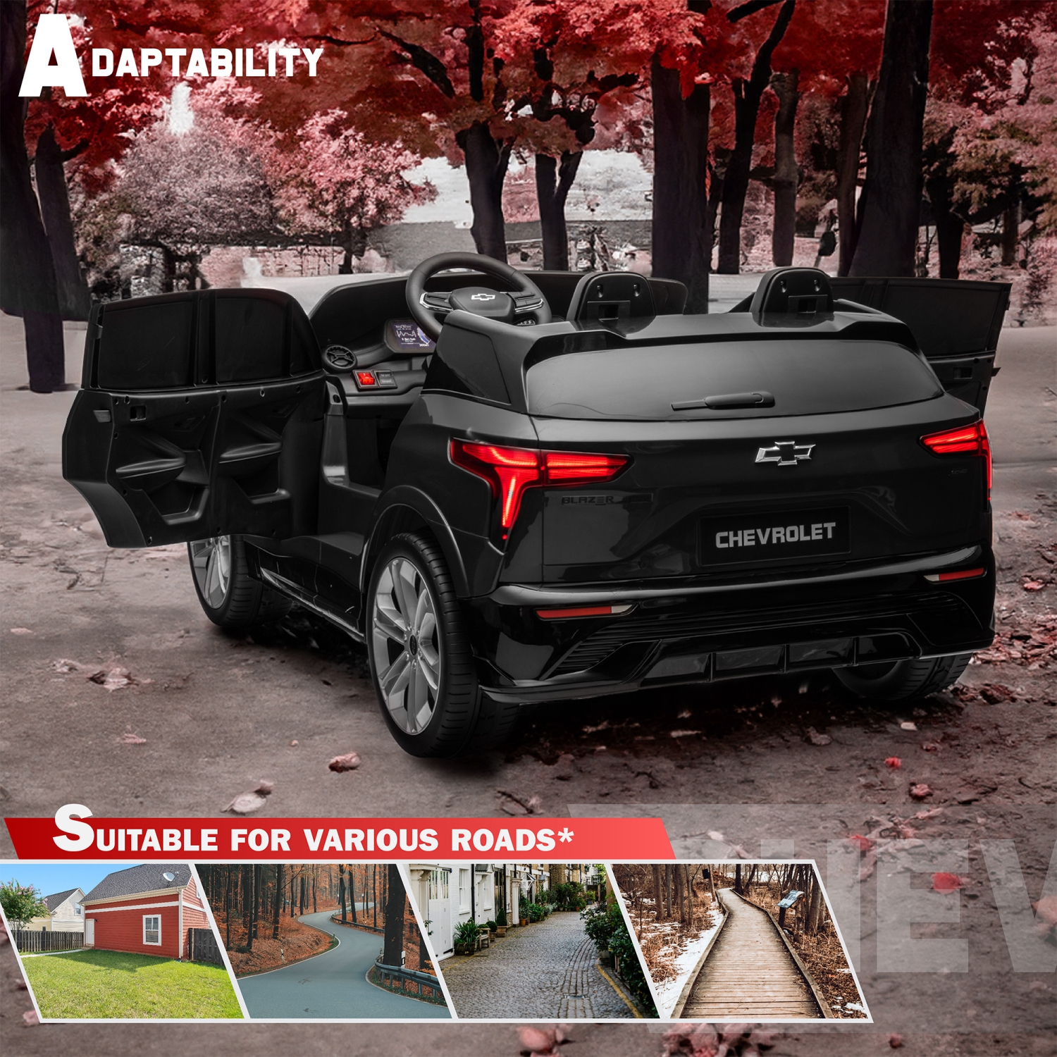 Voltz Toys Ride-on Car for Kids, 24V Chevrolet Blazer Truck for Kids 3-8 Years, Battery Powered Electric Car for Kids with Remote Control, Open