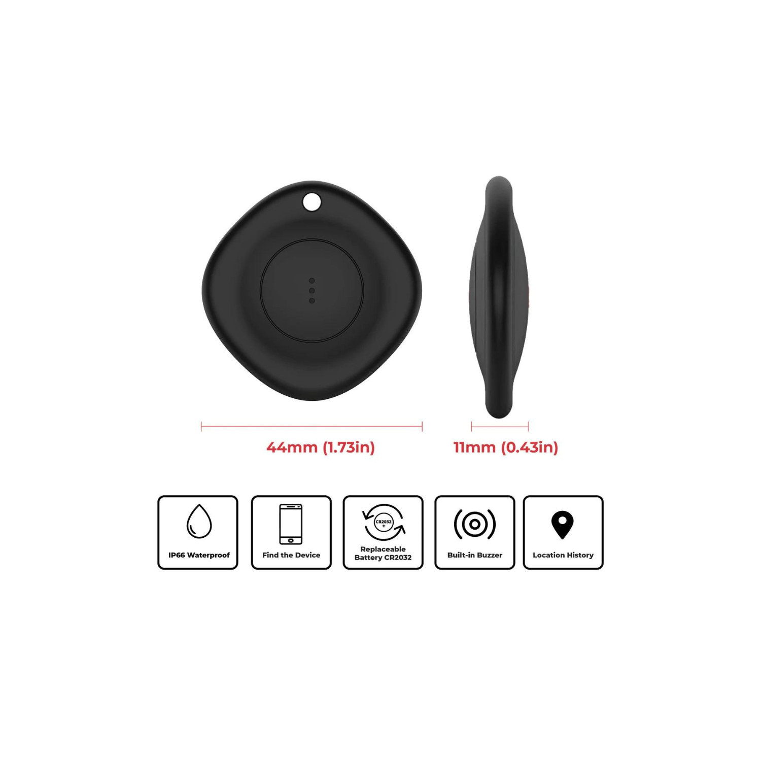 BlackboxMyCar Star Tags, keychain GPS Tracker, works with Apple Find My Integration & Bluetooth, works Online and Offline, with Privacy and Location