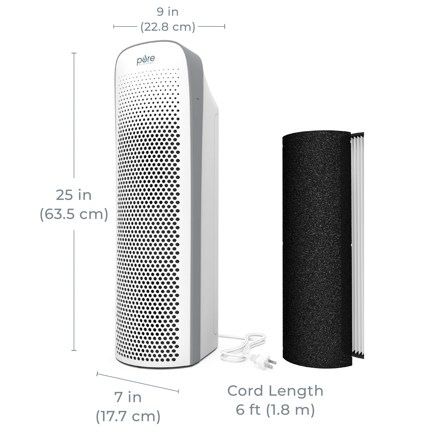 Pure Enrichment PureZone Elite 4-in-1 Air Purifier with HEPA Filter - White