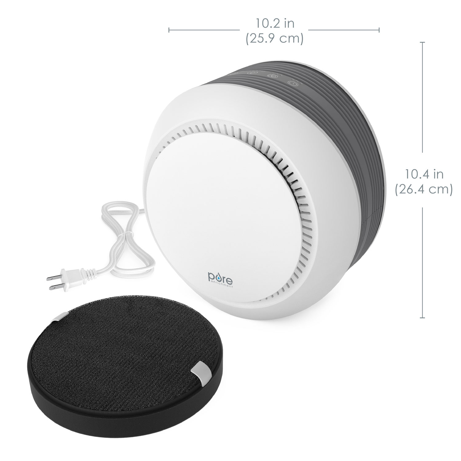 Pure Enrichment PureZone Halo Air Purifier with HEPA Filter - White