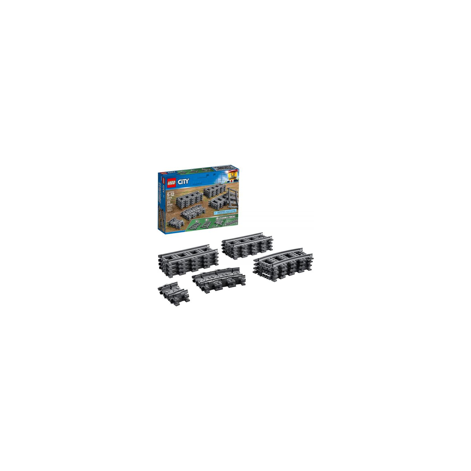 LEGO City - les rails et les courbes du train 60205