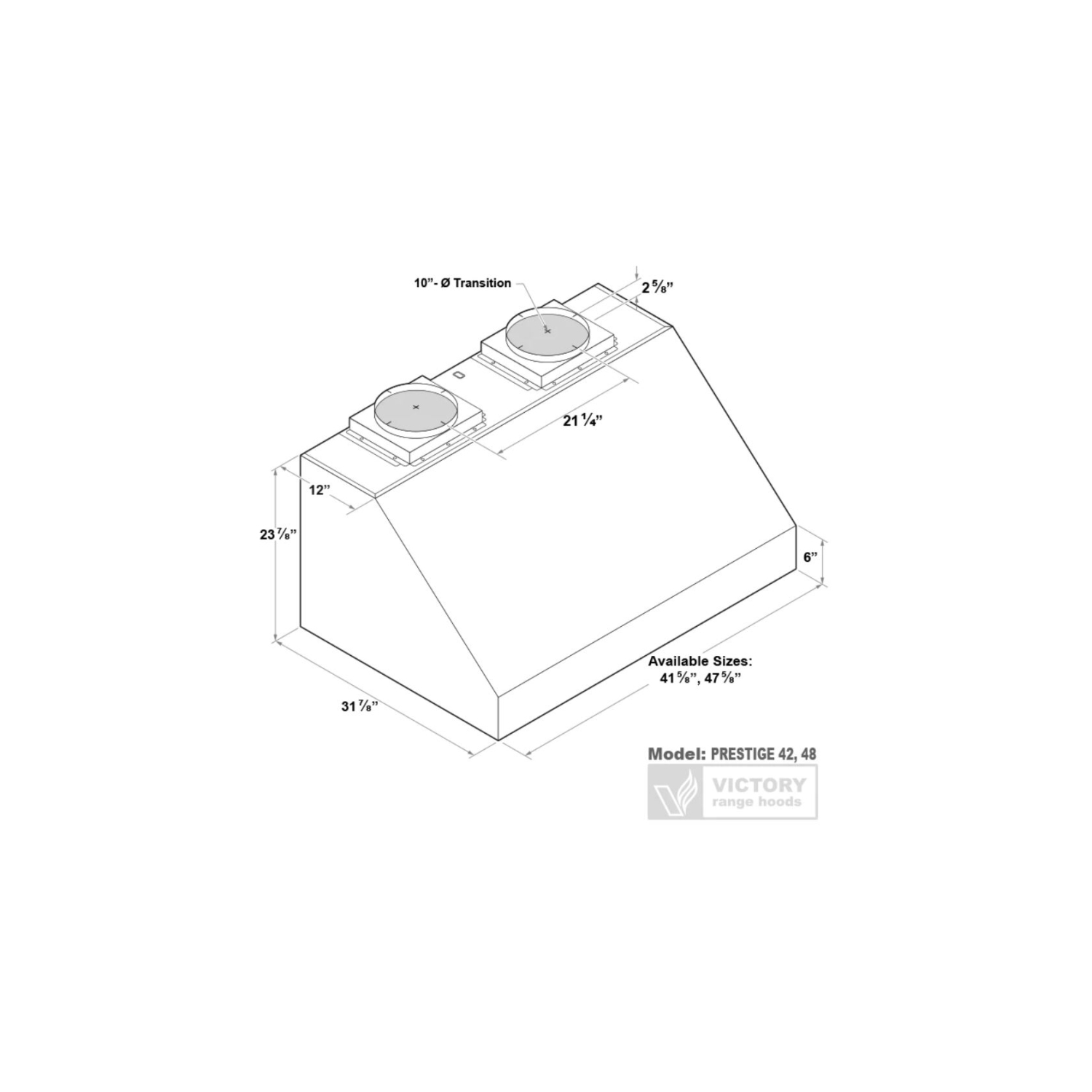 Victory 48 Inch 2300 CFM Outdoor BBQ Range Hood in Stainless Steel