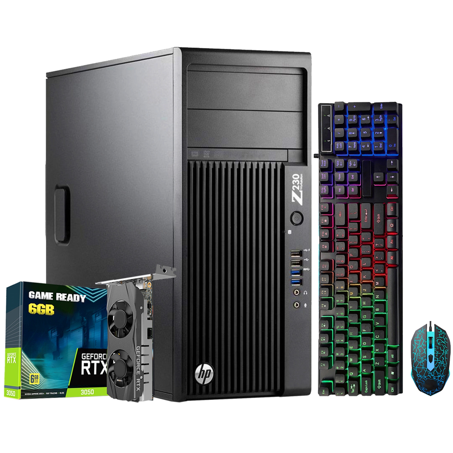 Refurbished (Good) - HP Z230 Tower High-Performance Gaming Workstation Desktop PC| RTX 3050 6GB HDMI | Intel i7 Quad-Core CPU | 16GB DDR4 RAM | 256GB SSD | 2TB HDD | Windows 10 Pro