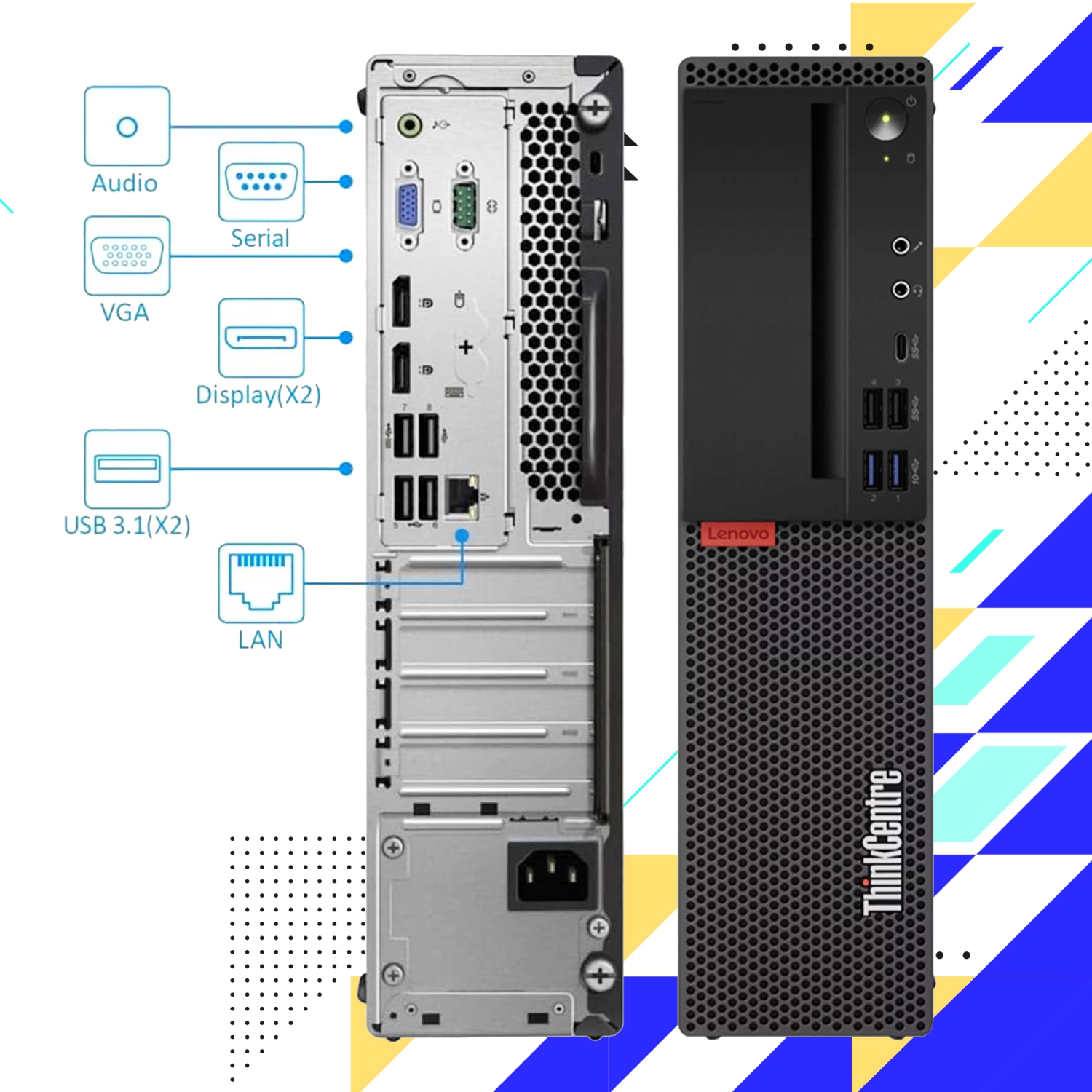 Remis à neuf - Ordinateur de bureau ThinkCentre SFF Windows 11 Pro de Lenovo, processeur hexacoeur i5 upto 4,10 GHz d'Intel, mémoire vive DDR4