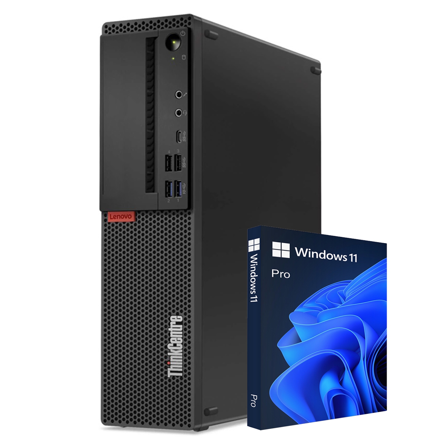 Refurbished (Excellent) - Desktop Computer Lenovo PC ThinkCentre SFF | Windows 11 Pro | Intel i5 Hexa-Core 8th Gen CPU | 16GB DDR4 RAM | New 1TB NVMe SSD | WIFI | Bluetooth - Black