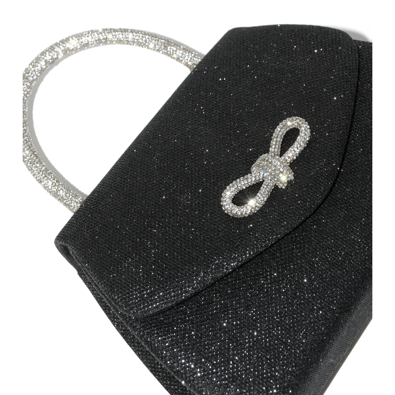 Club Rochelier Ladies' Evening Bag with Glitter Handle and Bow