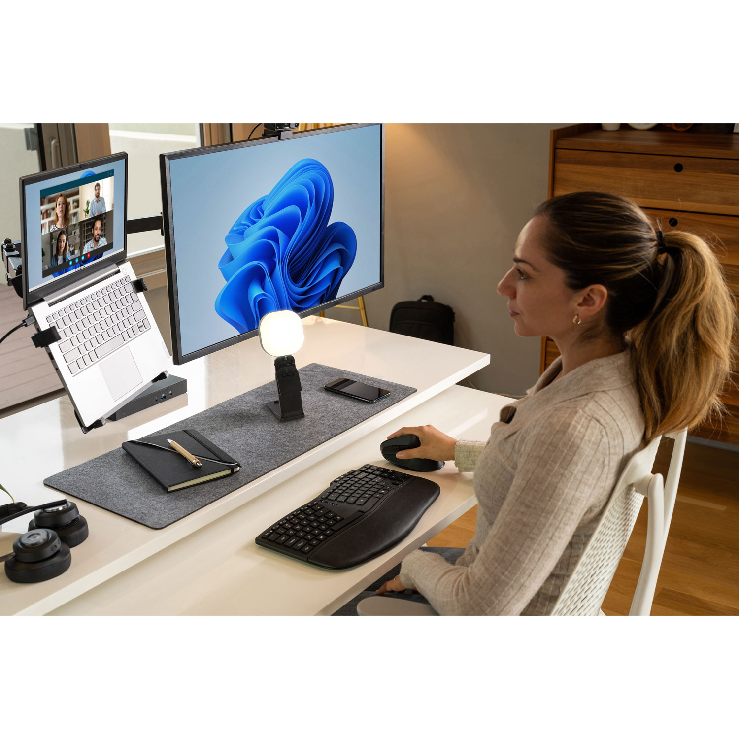 Lampe de vidéoconférence portative ProGlow de Kensington