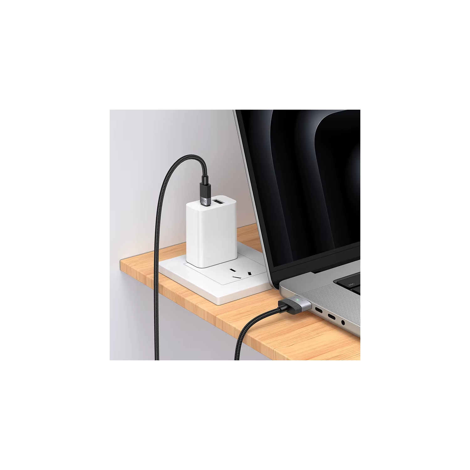 (2m) 140W USB-C to MagSafe 3 Magnetic Charging Cable Cord for Macbook