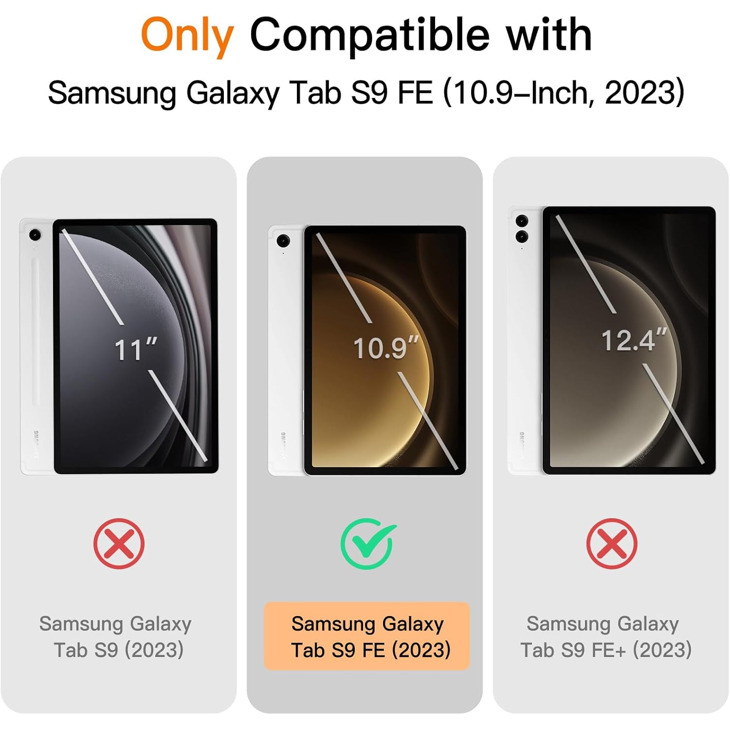 Étui pour Samsung Galaxy Tab S9 FE 10,9 po avec support S Pen, étui protecteur en TPU souple à trois plis pour tablette, support de recharge S