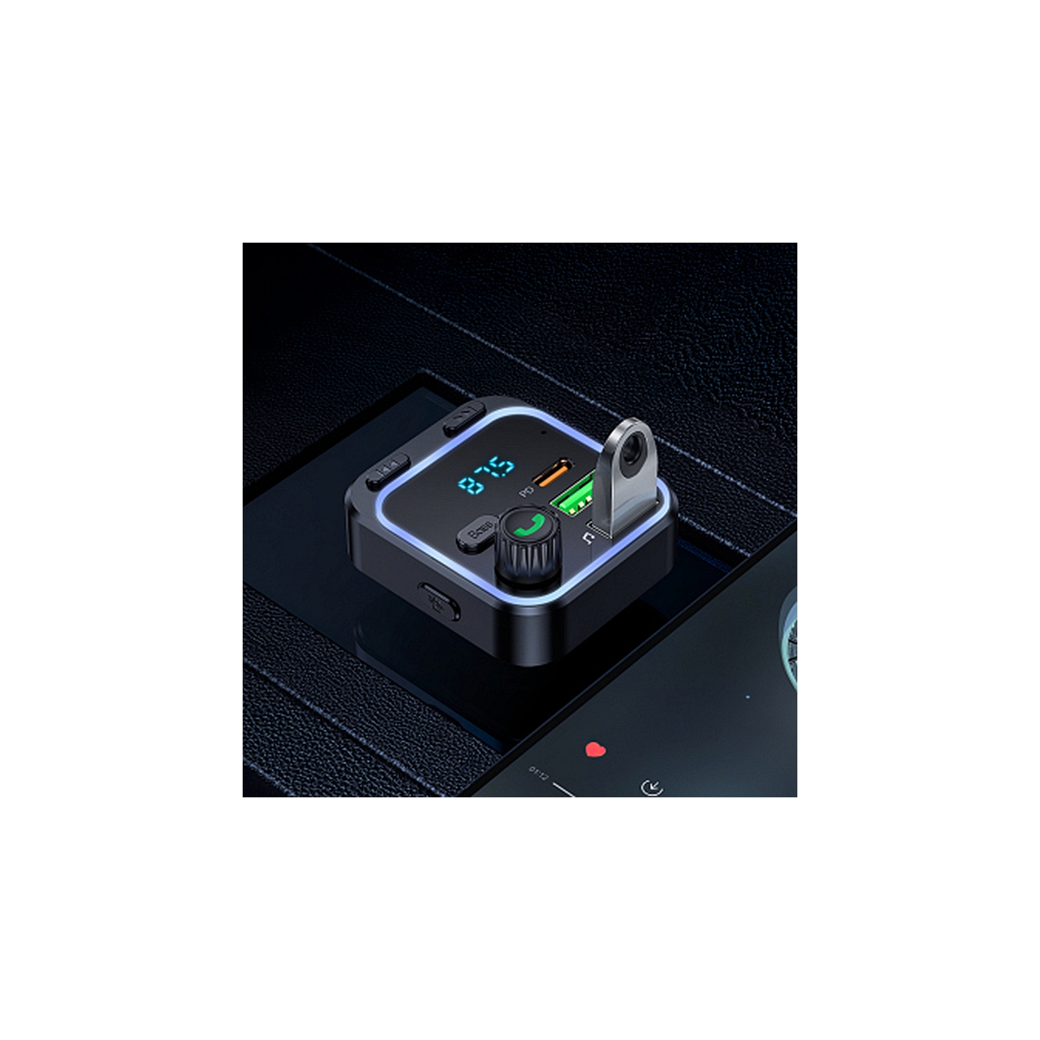 QC3.0 USB-C 18W Bluetooth FM Transmitter Car Charger Adapter LED Display Wireless Radio Receiver Music Player Support SD Card