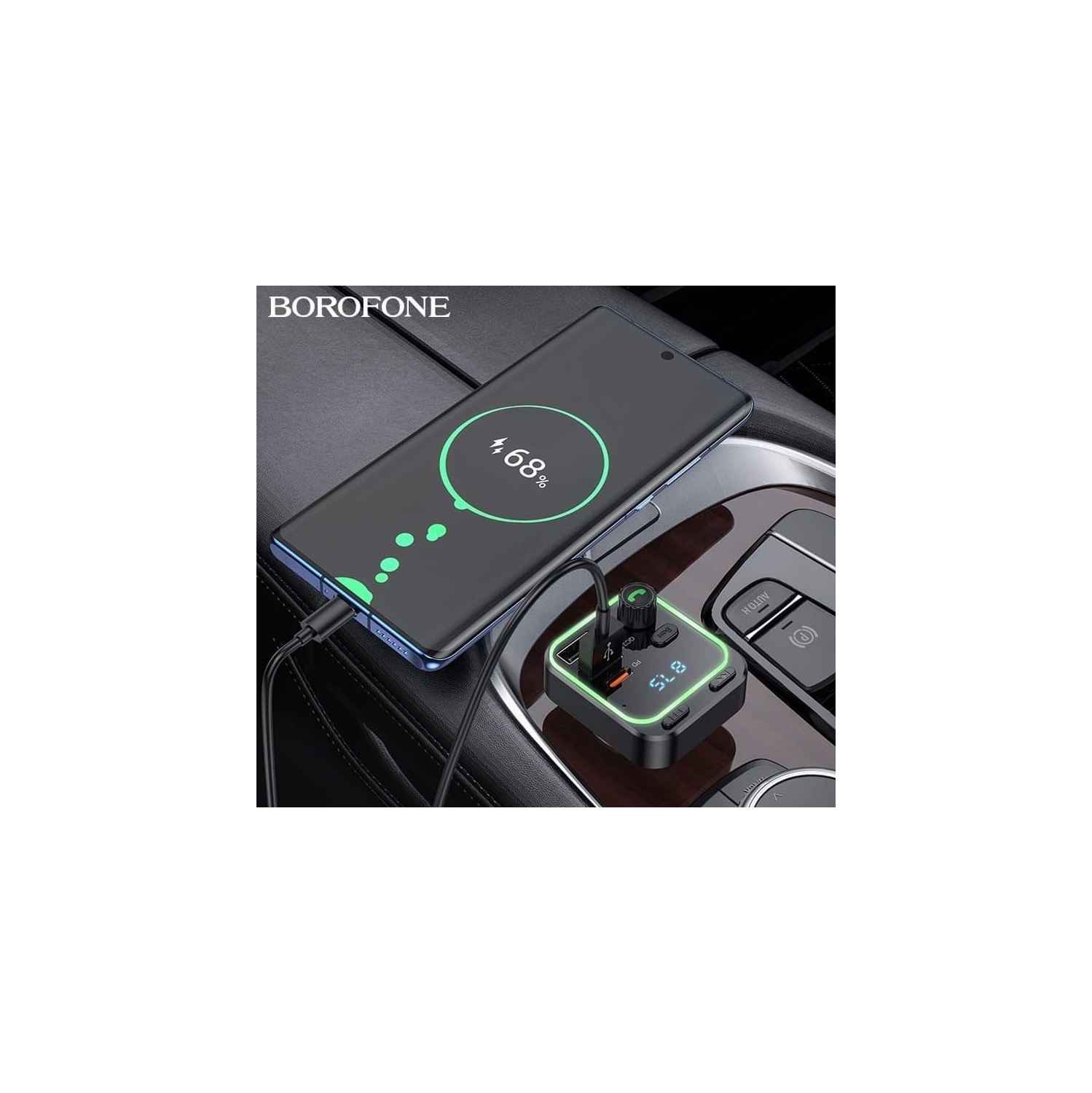 QC3.0 USB-C 18W Bluetooth FM Transmitter Car Charger Adapter LED Display Wireless Radio Receiver Music Player Support SD Card