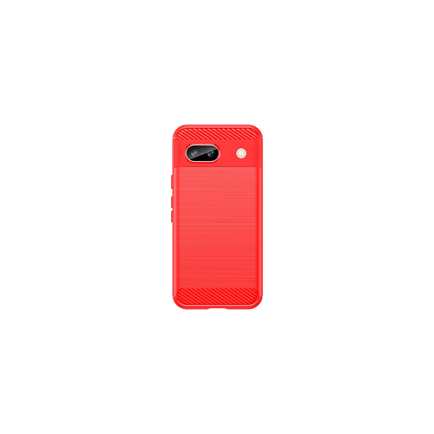 PANDACO Red Brushed Metal Case for Google Pixel 8a