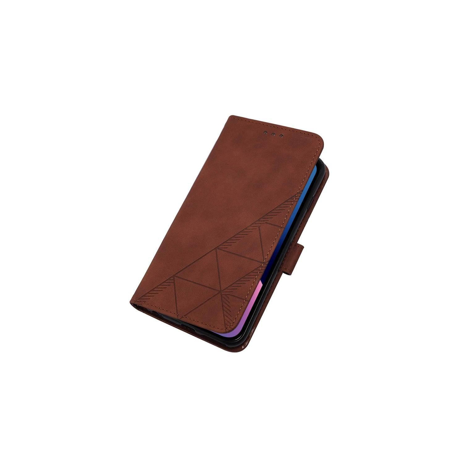 Étui portefeuille en suède brun PANDACO pour iPhone 12