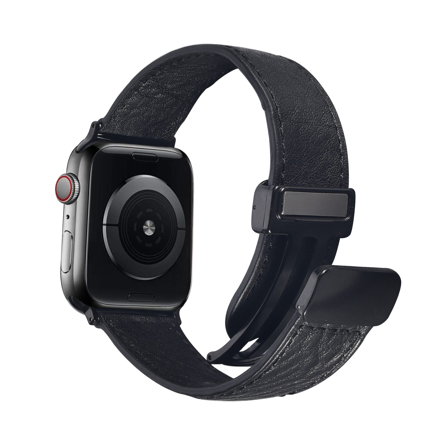 WFG Genuine Italian Leather Band for Apple Watch Strap with Magnetic Claps - 42/44/45mm - Dark Brown