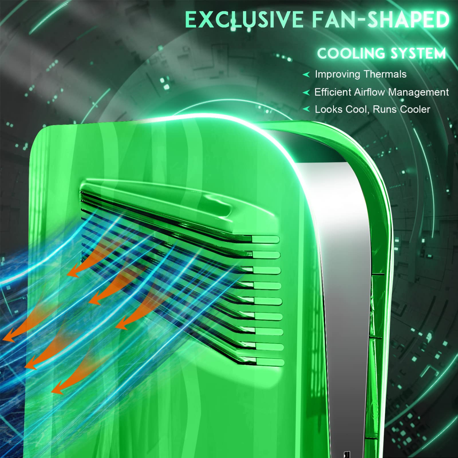 PS5 Cover Plates for Playstation 5 Console Disc Edition, PS5 Accessories Face plates Side Shell with Cooling Fan Vents, Hard Shockproof Protective