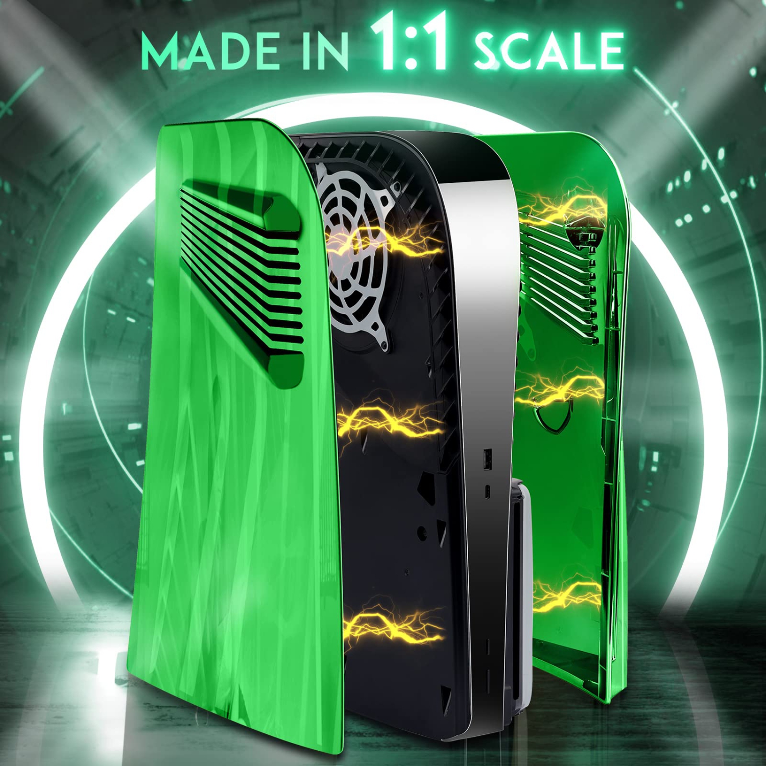 PS5 Cover Plates for Playstation 5 Console Disc Edition, PS5 Accessories Face plates Side Shell with Cooling Fan Vents, Hard Shockproof Protective