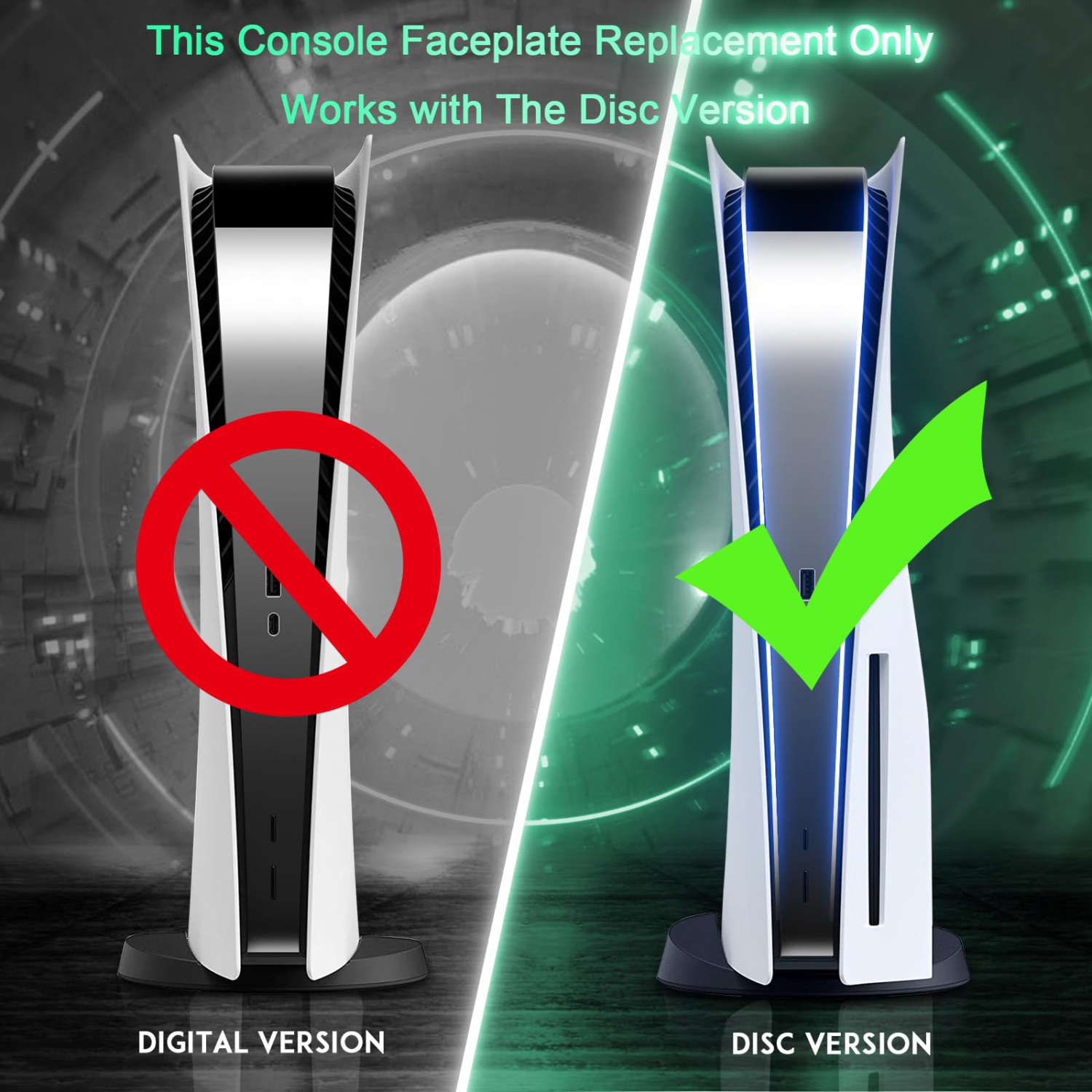 PS5 Cover Plates for Playstation 5 Console Disc Edition, PS5 Accessories Face plates Side Shell with Cooling Fan Vents, Hard Shockproof Protective