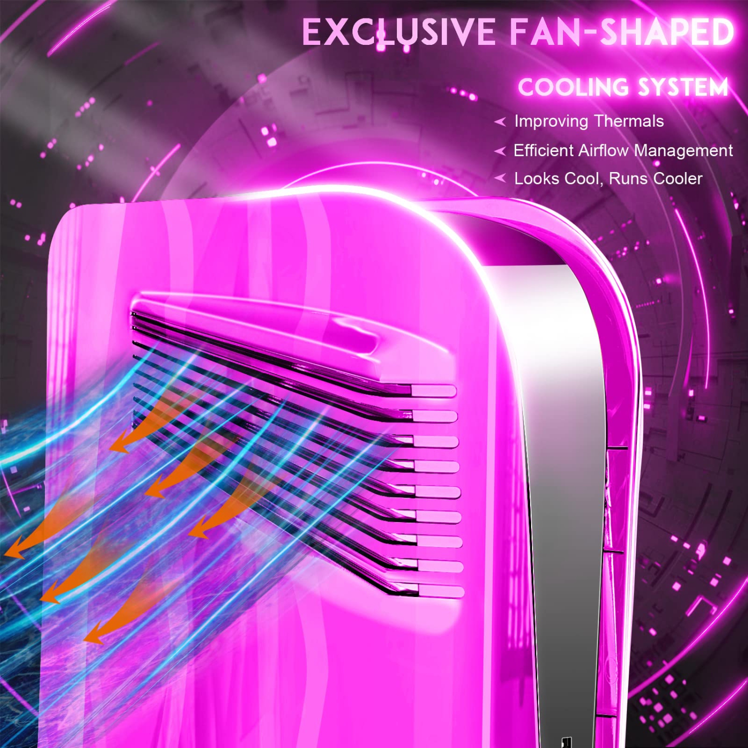 PS5 Cover Plates for Playstation 5 Console Disc Edition, PS5 Accessories Face plates Side Shell with Cooling Fan Vents, Hard Shockproof Protective