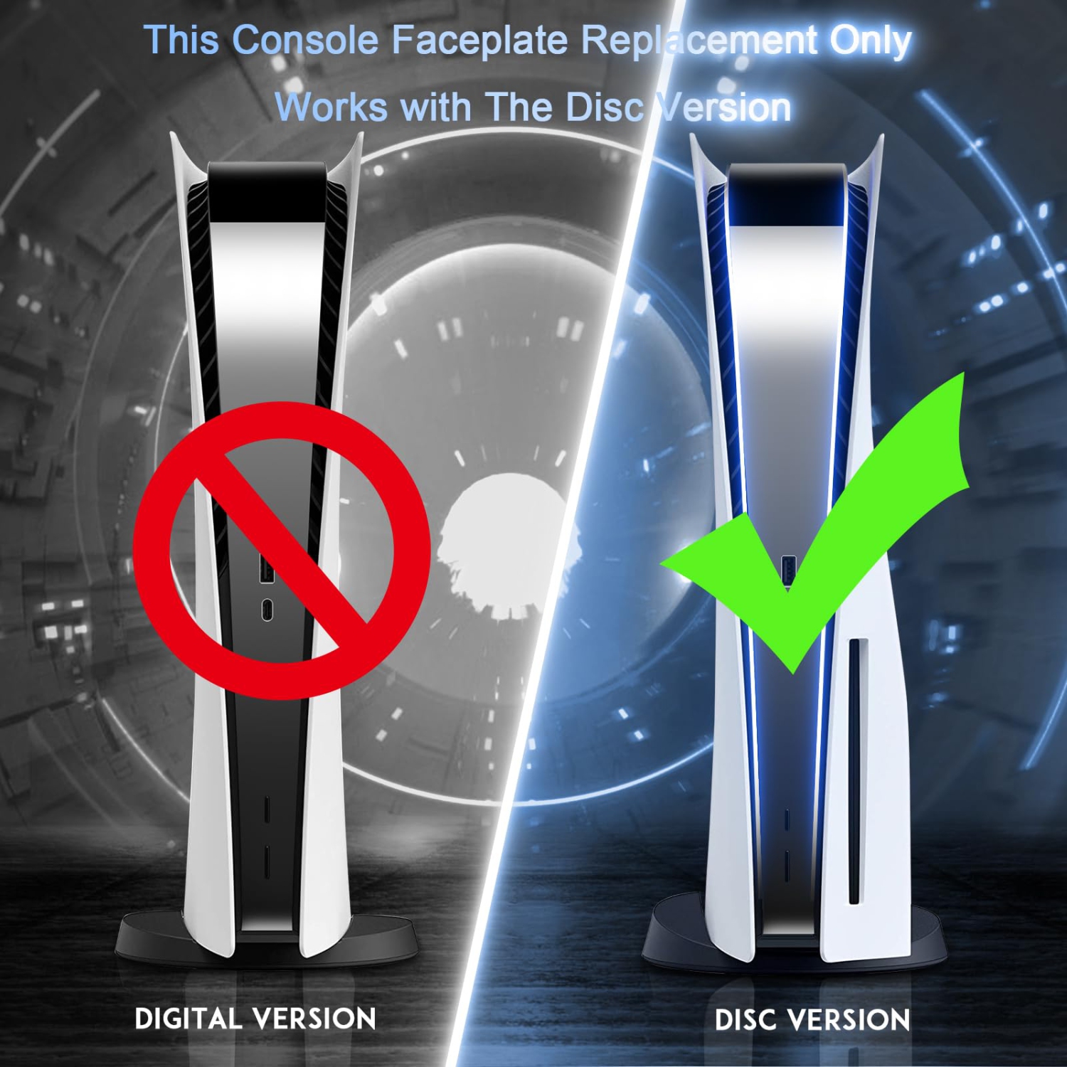 Cover Plates for Console Disc Edition, Accessories Face Plates Side Shell with Cooling Fan Vents, Hard Shockproof Protective Custom Dust Skin Covers