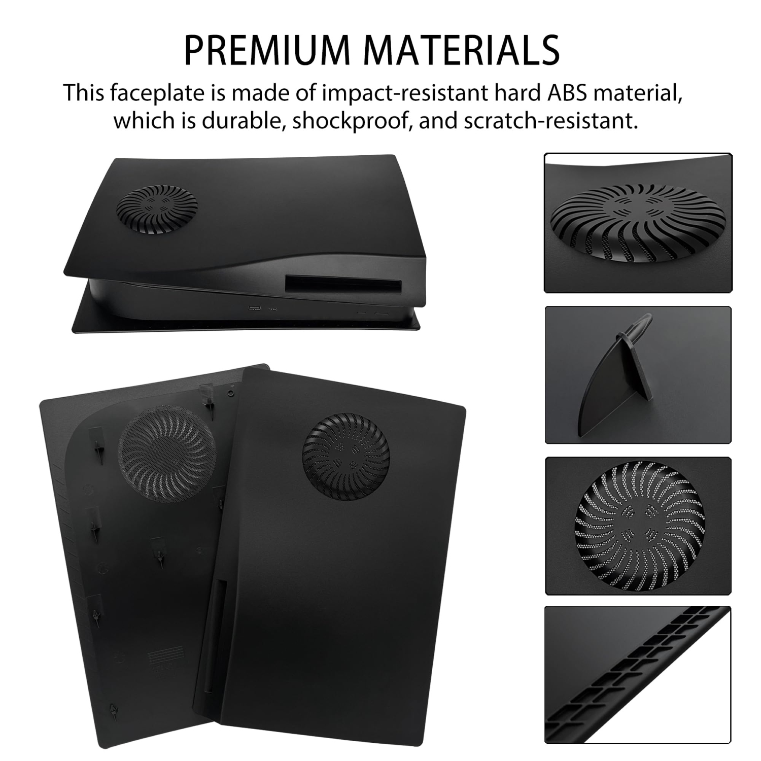 Façade PS5 avec bande lumineuse RVB et filtre à poussière pour évents de refroidissement 400+ effets LED couvercle de console pour console