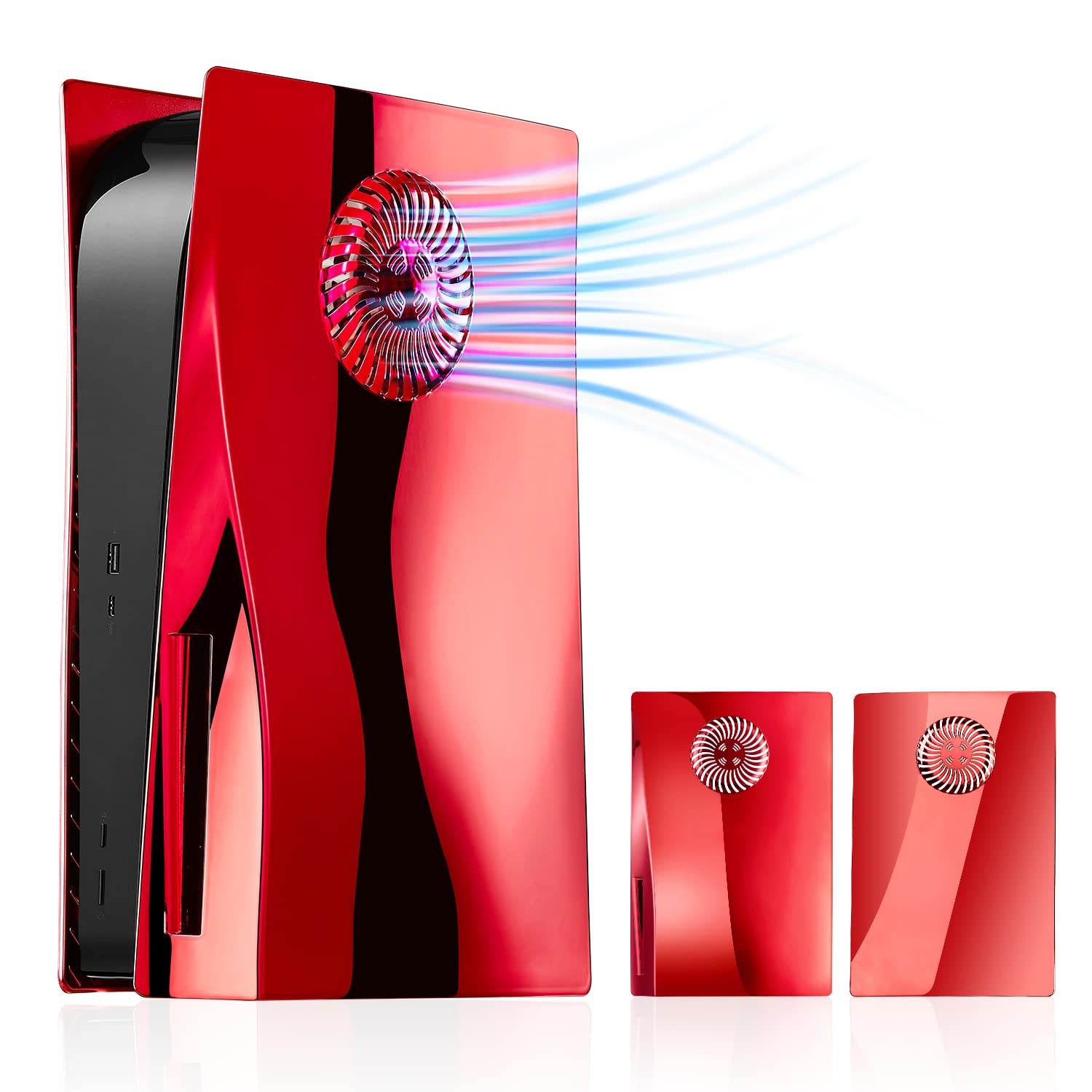 Gaine de console galvanisée Red Vent Heat PS5 rigide antichoc PS5 étui de console ABS anti-égratignure hermétique à la poussière pour PS5 console