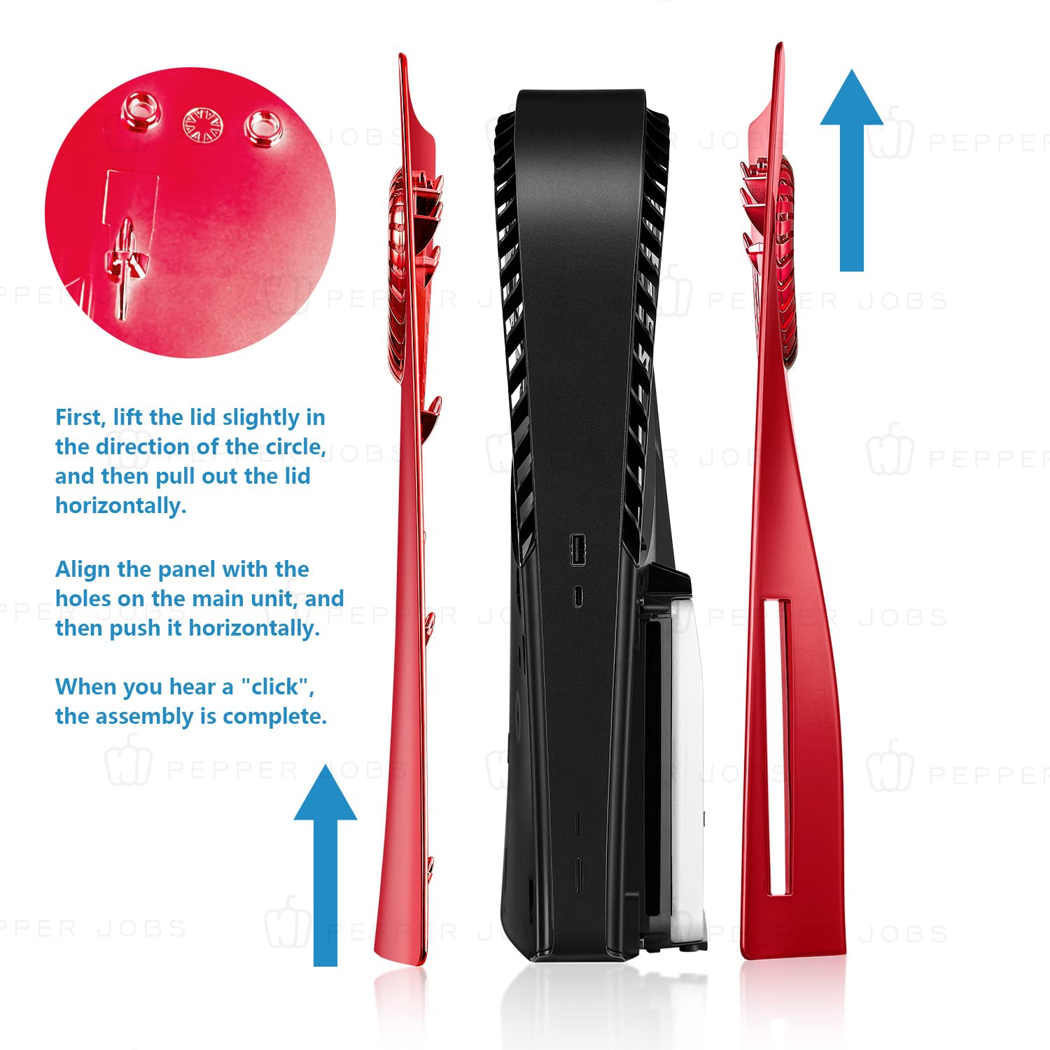 Gaine de console galvanisée Red Vent Heat PS5 rigide antichoc PS5 étui de console ABS anti-égratignure hermétique à la poussière pour PS5 console