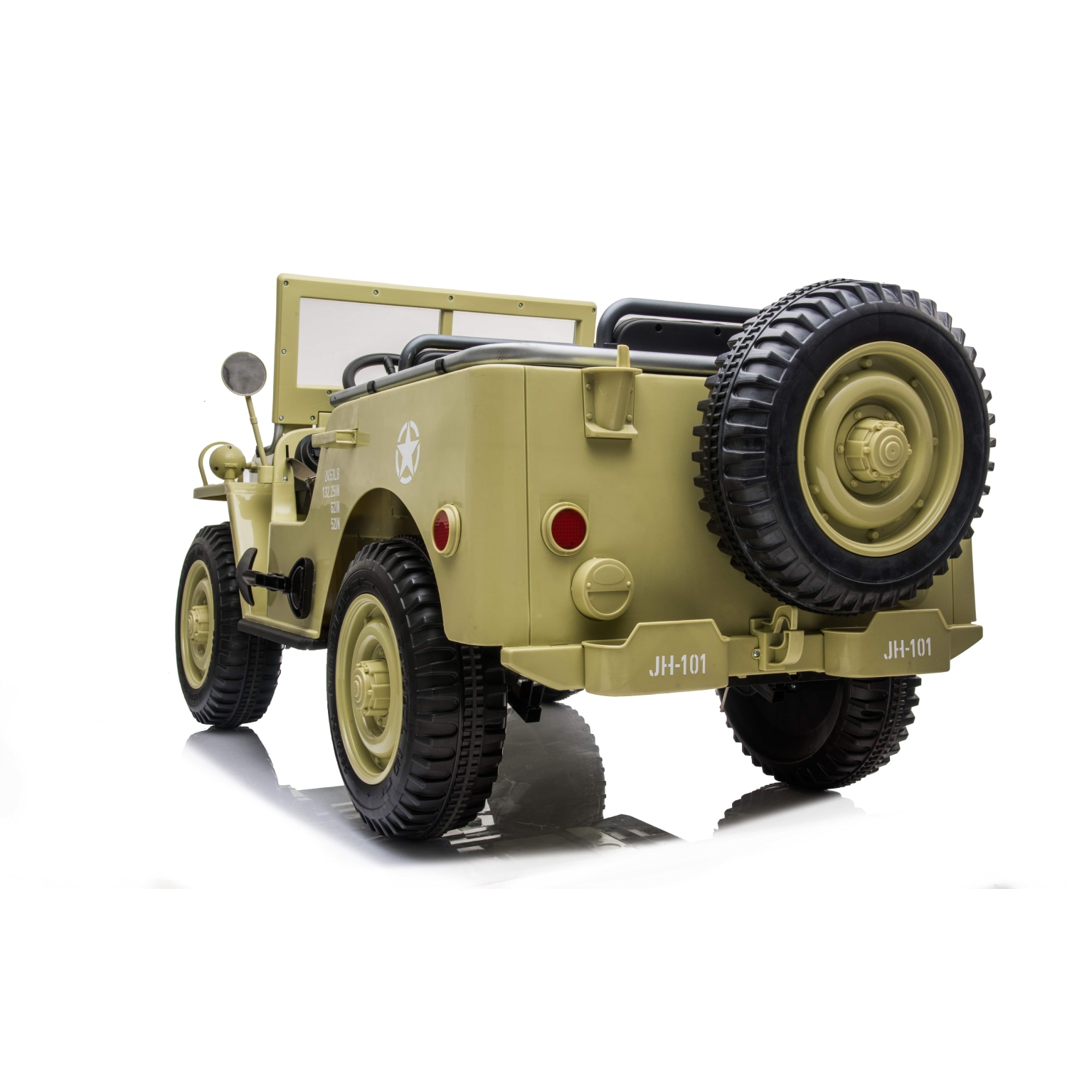 2024 24V Military Willy Jeep Style 3 Seater Electric Kids Ride On Cars with RC