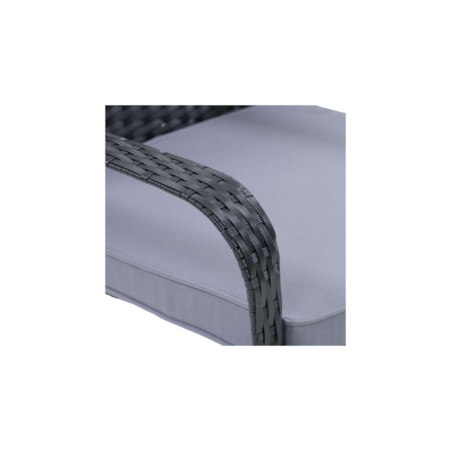 CorLiving Patio Dining Stackable Chair Set of 2 - Black Resin Rattan Wicker