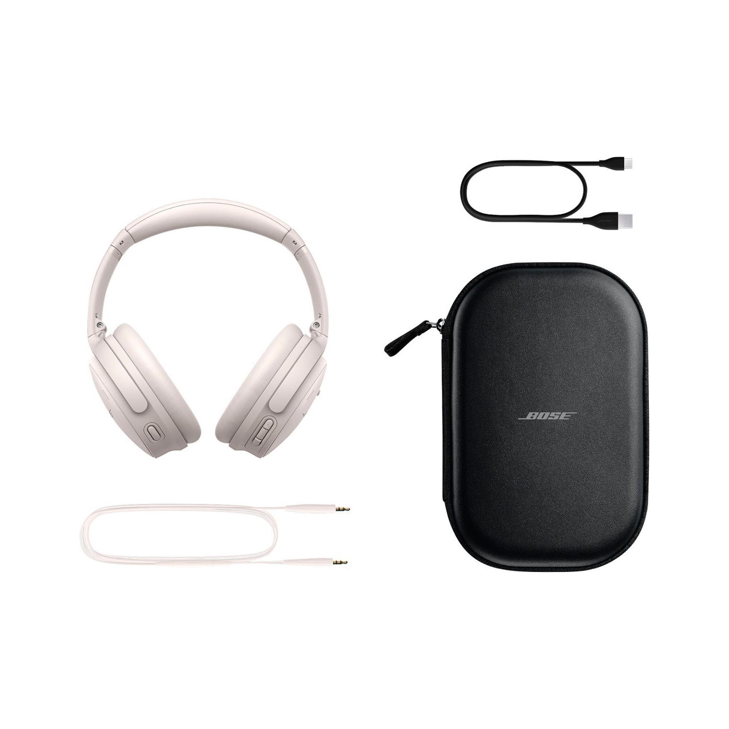 Bose QuietComfort Wireless Noise Cancelling Headphones, Bluetooth Over Ear Headphones with Up To 24 Hours of Battery Life, White Smoke