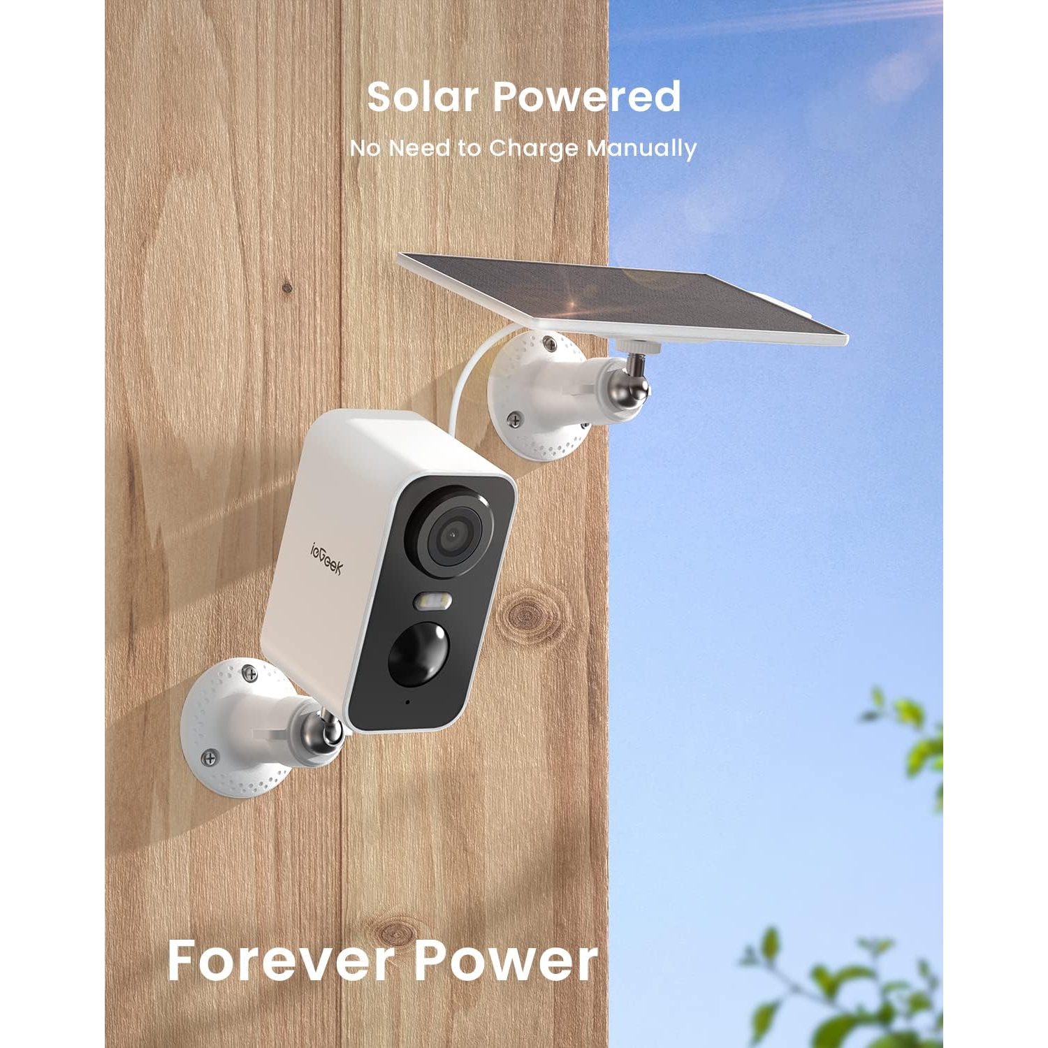 ieGeek - Solar Security Cameras Wireless Outdoor with Solar Panel Pack of 2