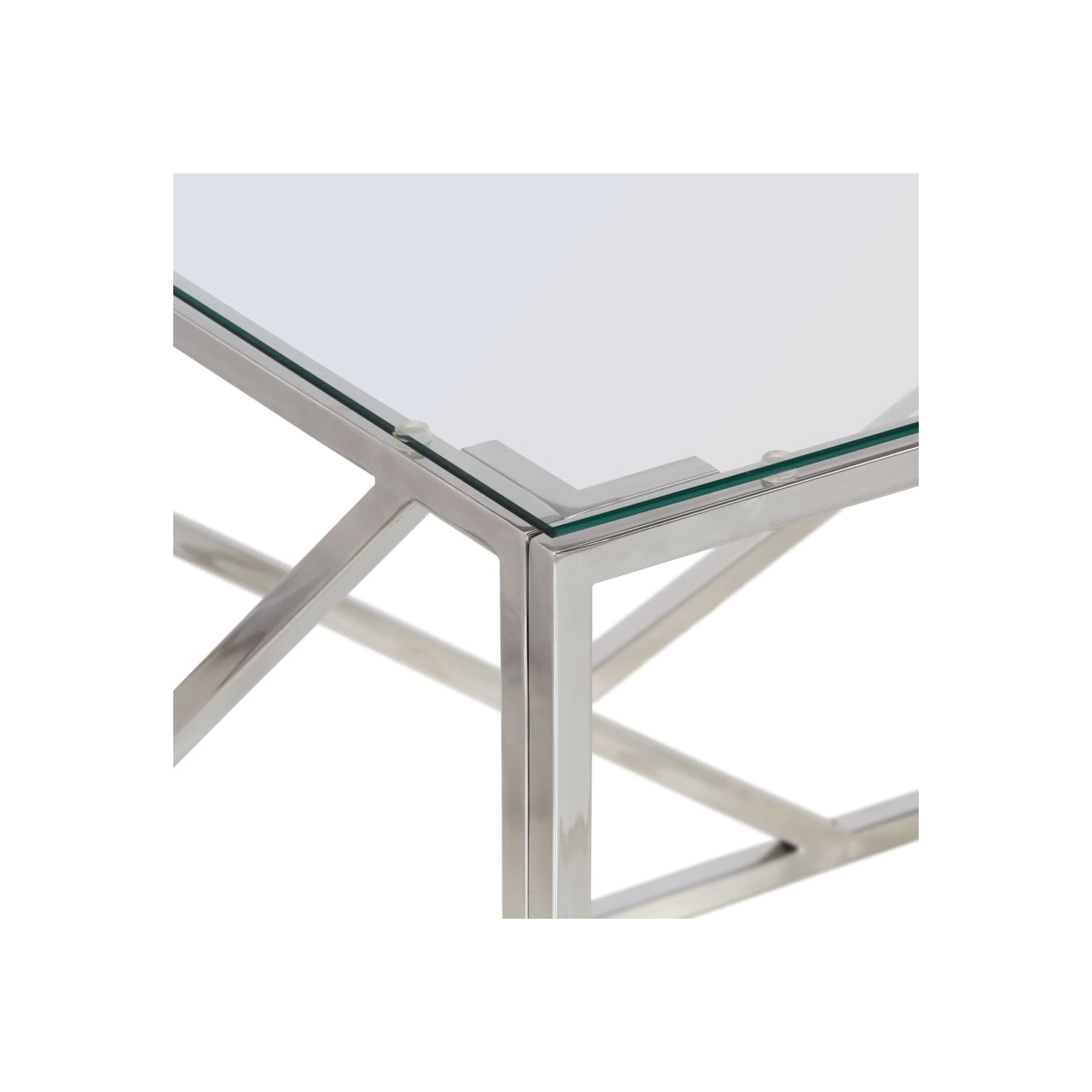 vidaXL Coffee Table Silver Stainless Steel and Tempered Glass