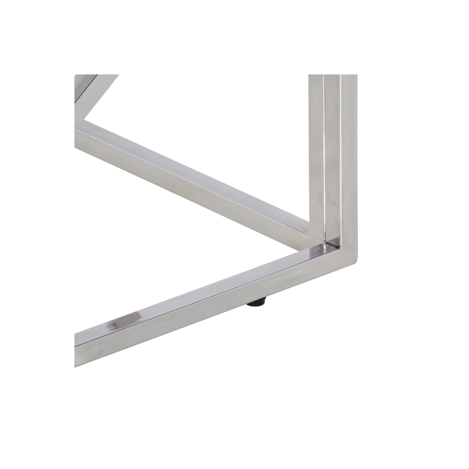 vidaXL Coffee Table Silver Stainless Steel and Tempered Glass