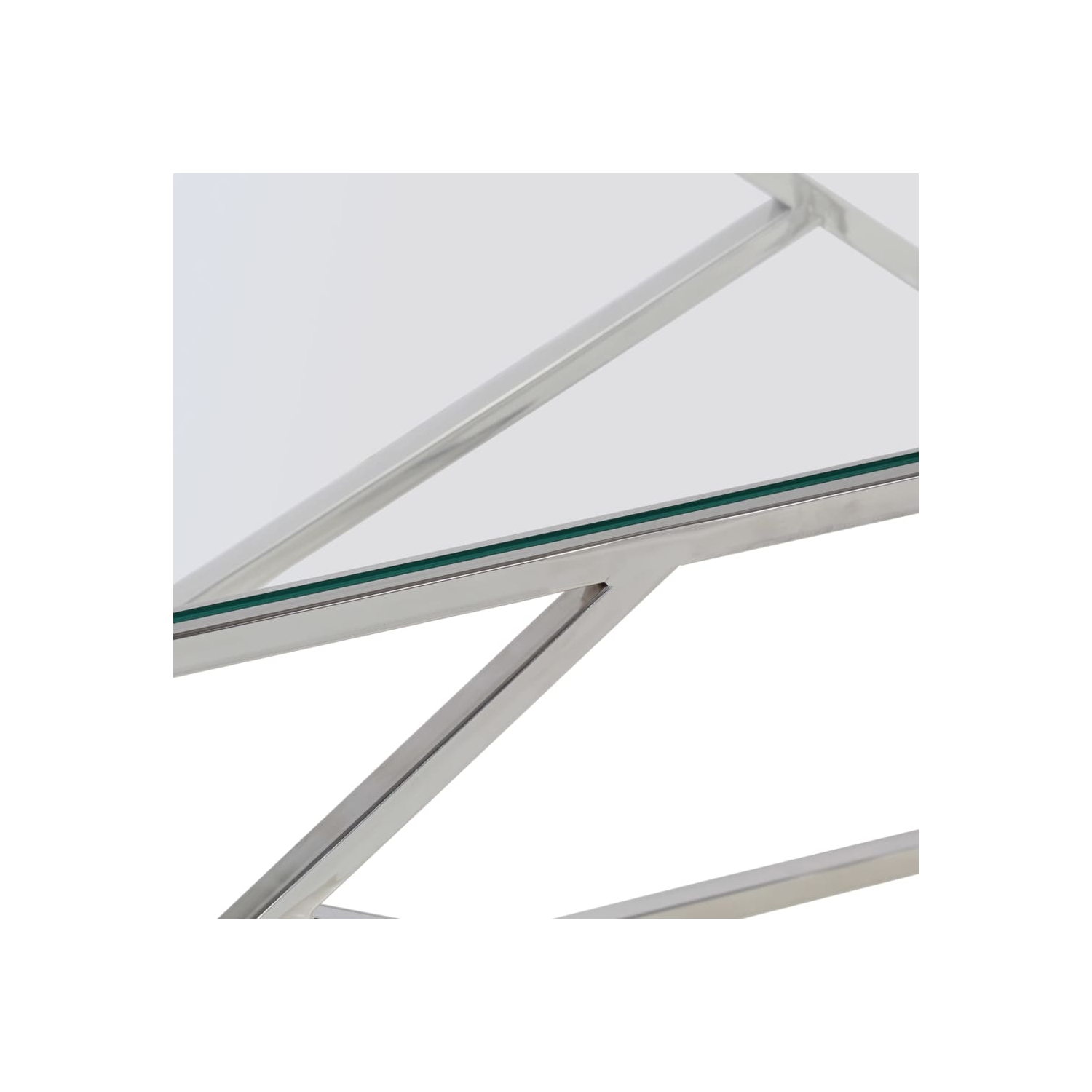 vidaXL Coffee Table Silver Stainless Steel and Tempered Glass