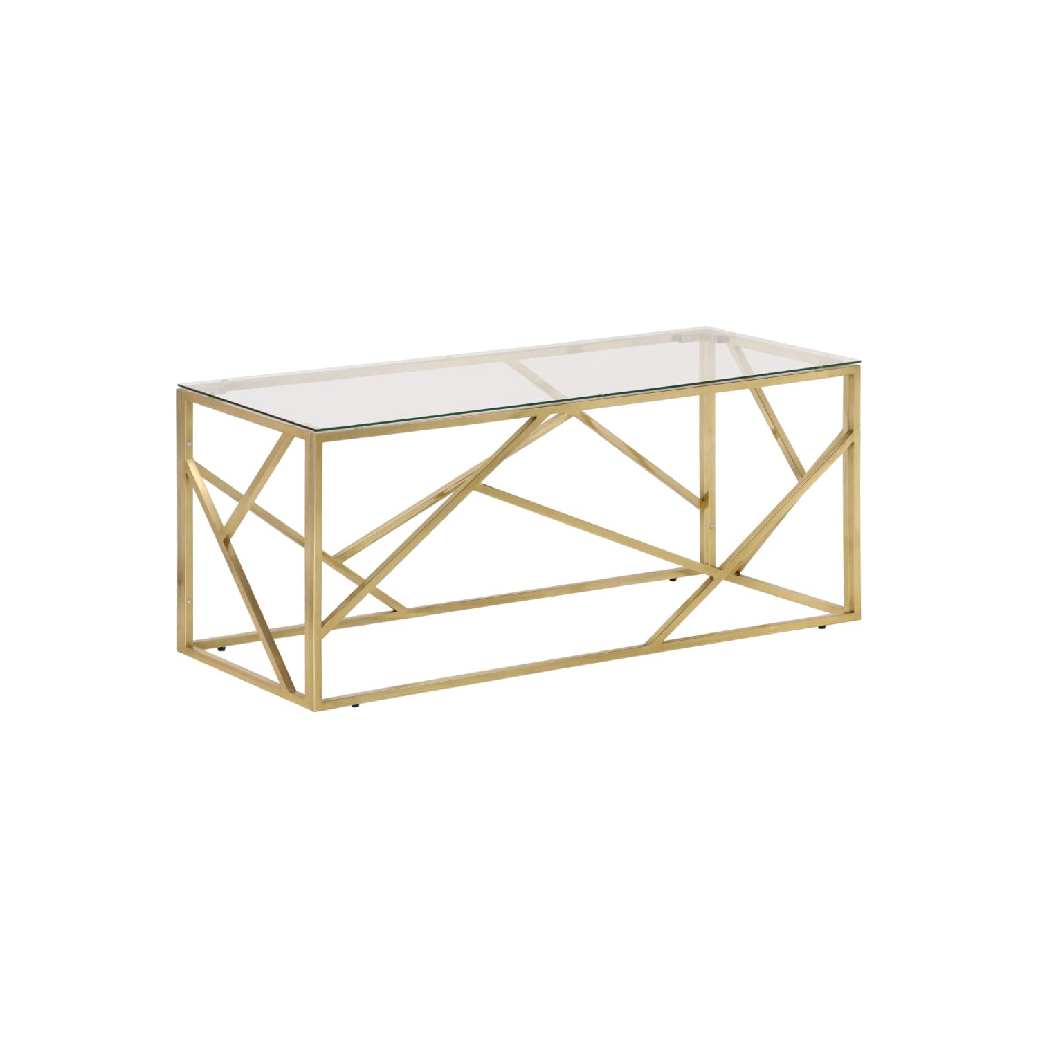 vidaXL Coffee Table Gold Stainless Steel and Tempered Glass